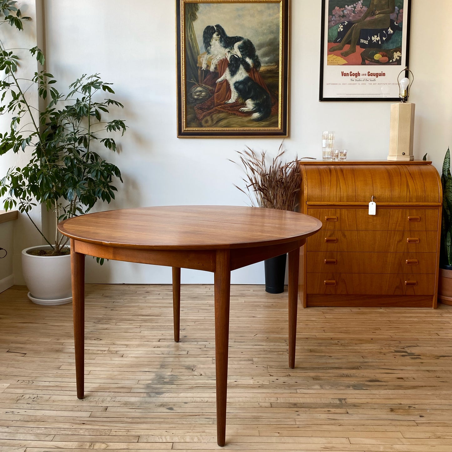 Vintage MCM 44” Round Walnut Dining Table