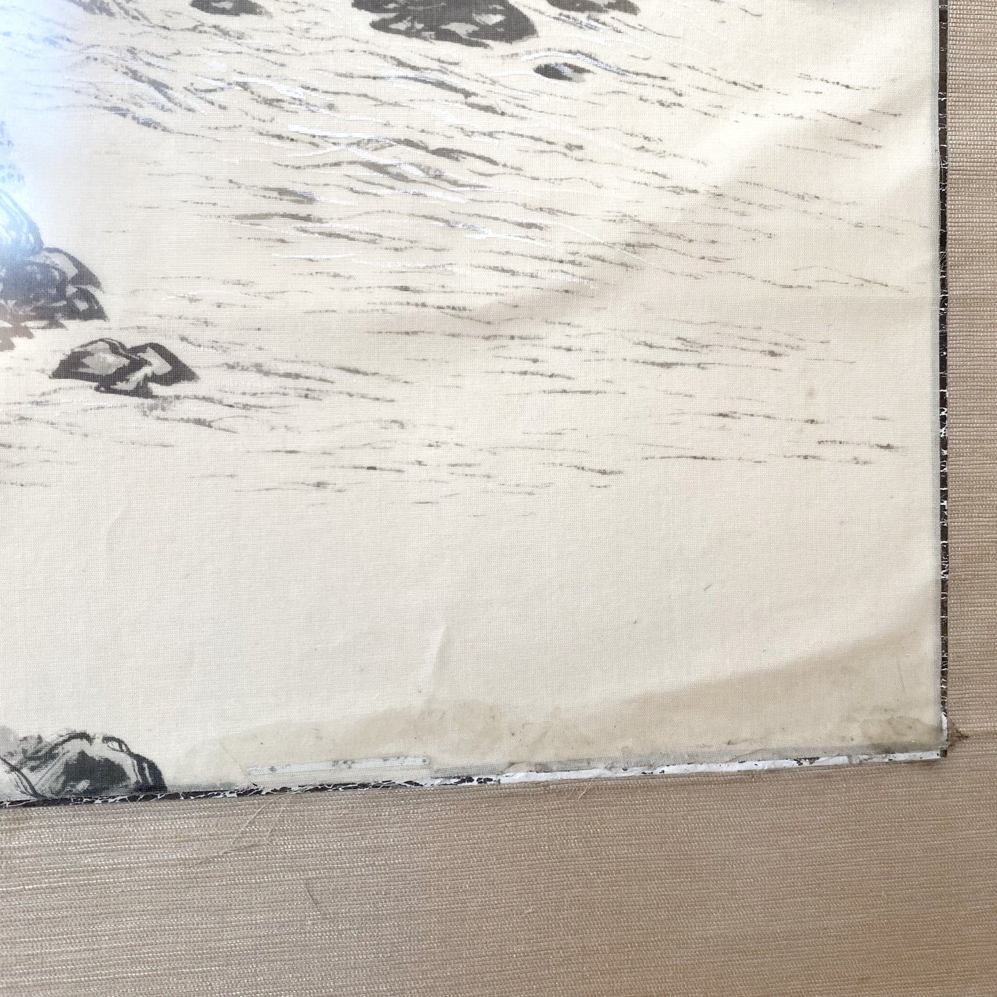 Framed Vintage Japanese Silk Scroll Painting (2' x 4'9")