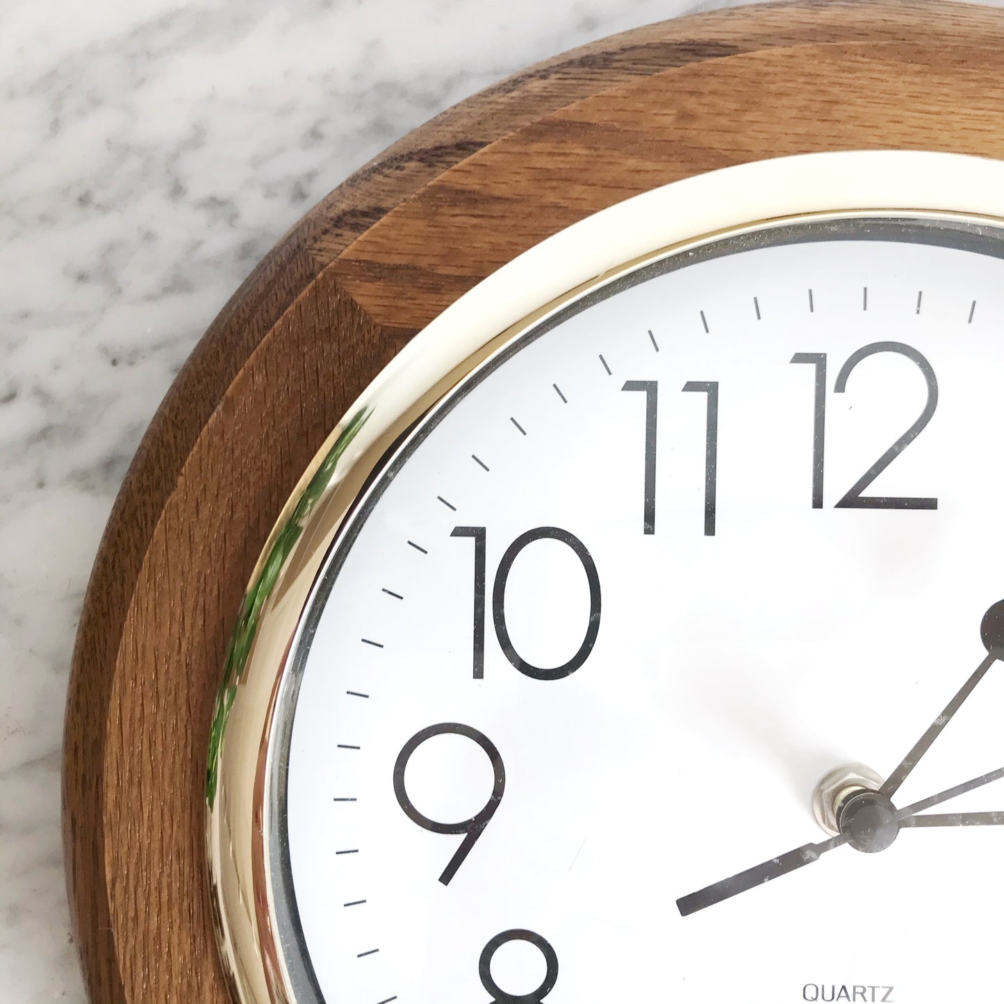 Vintage Analog Wall Clock, Wood Frame