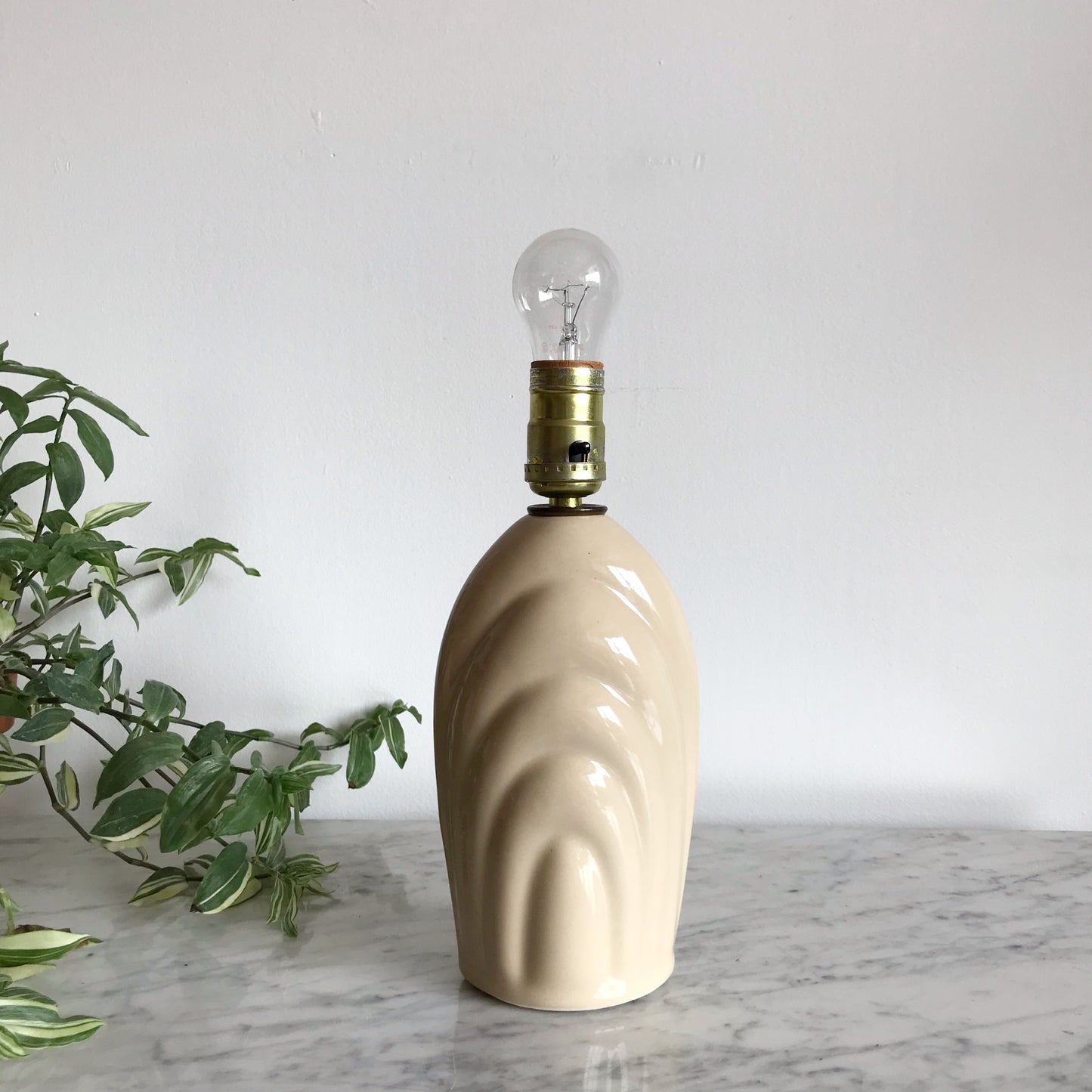 Vintage Tan Ceramic "Arches" Lamp Base