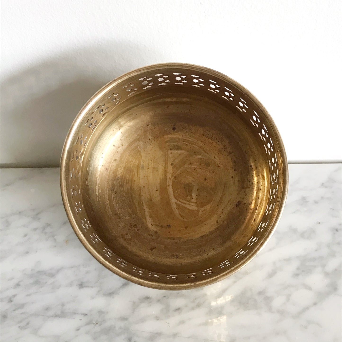 Small Vintage Brass Footed Planter