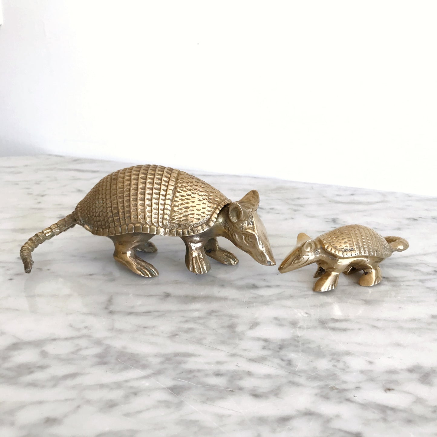 RESERVED: Medium Vintage Brass Armadillo