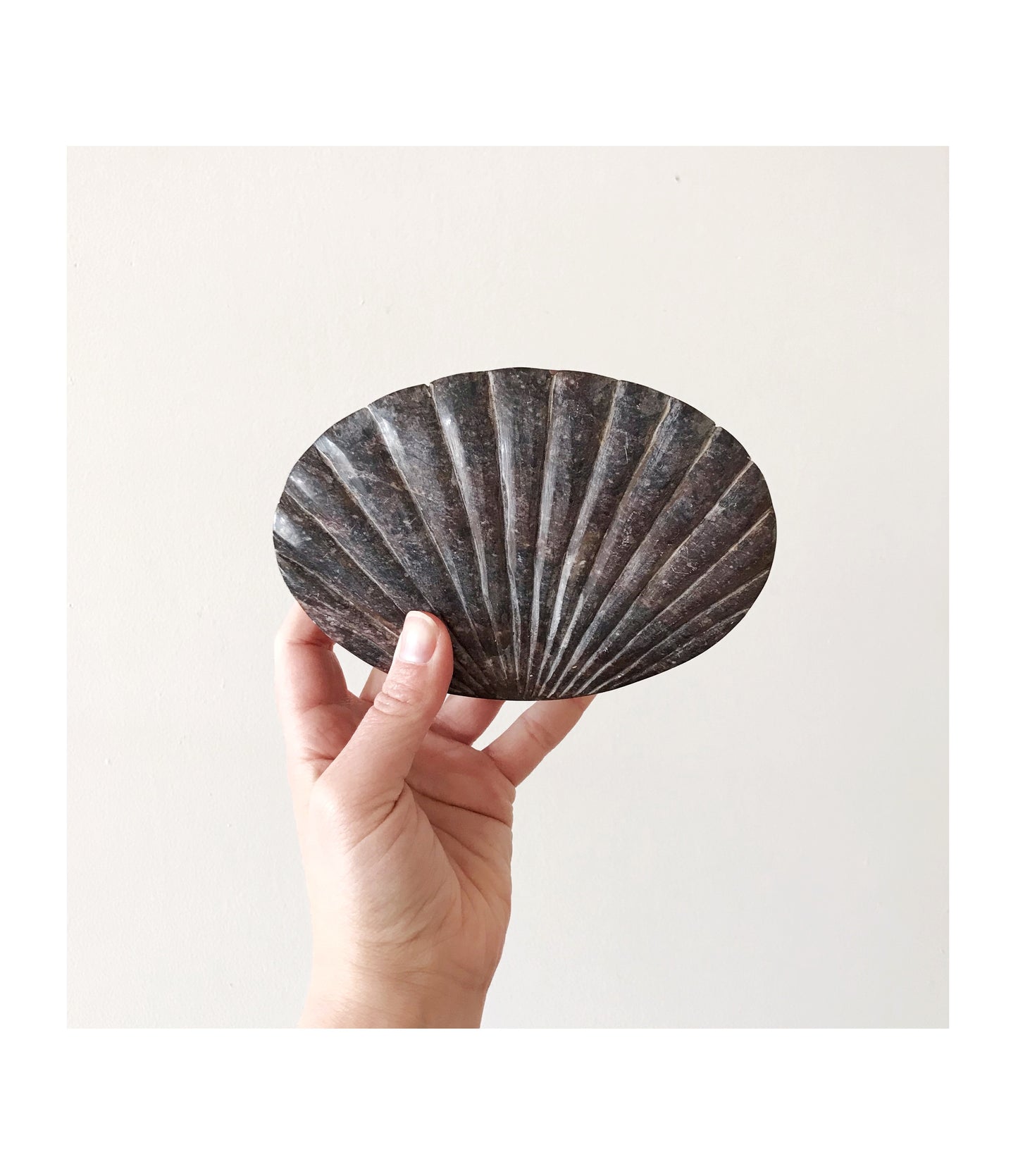 Vintage Carved Marble Seashell Box