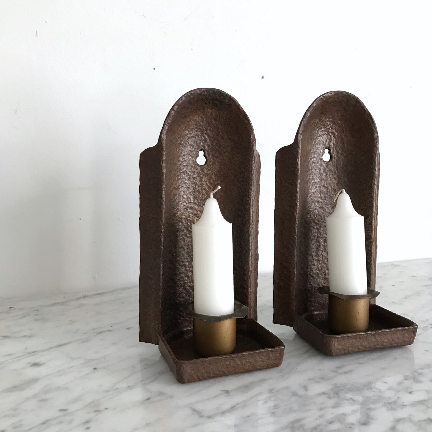 Pair of Heavy Cast Candle Sconces