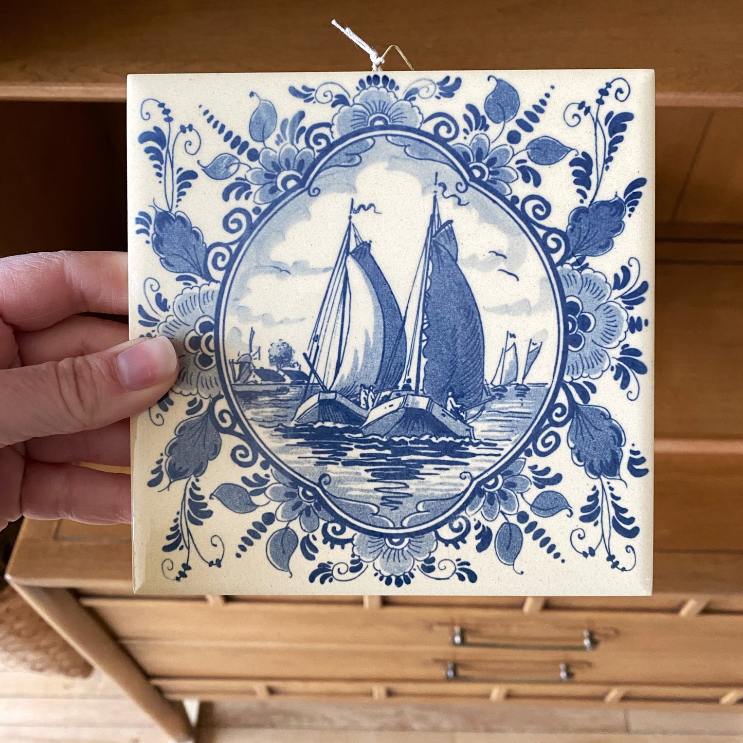 Vintage Blauw Delft Tile, Holland (Choose)