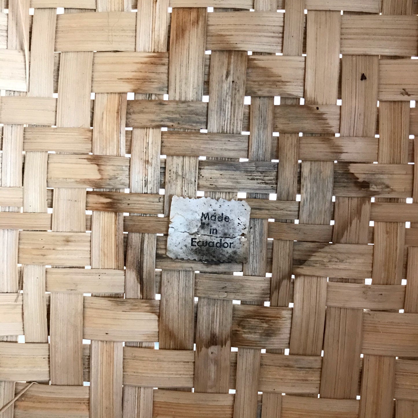 Vintage Natural Woven Basket, Ecuador