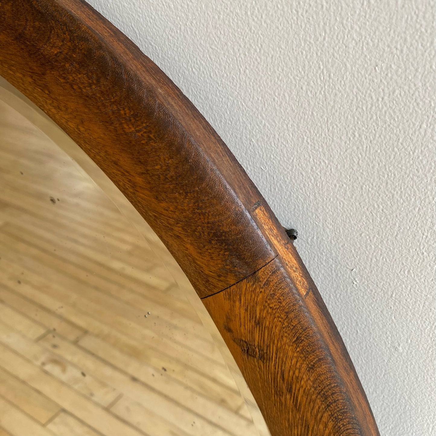 Antique Oval Wood Frame Mirror