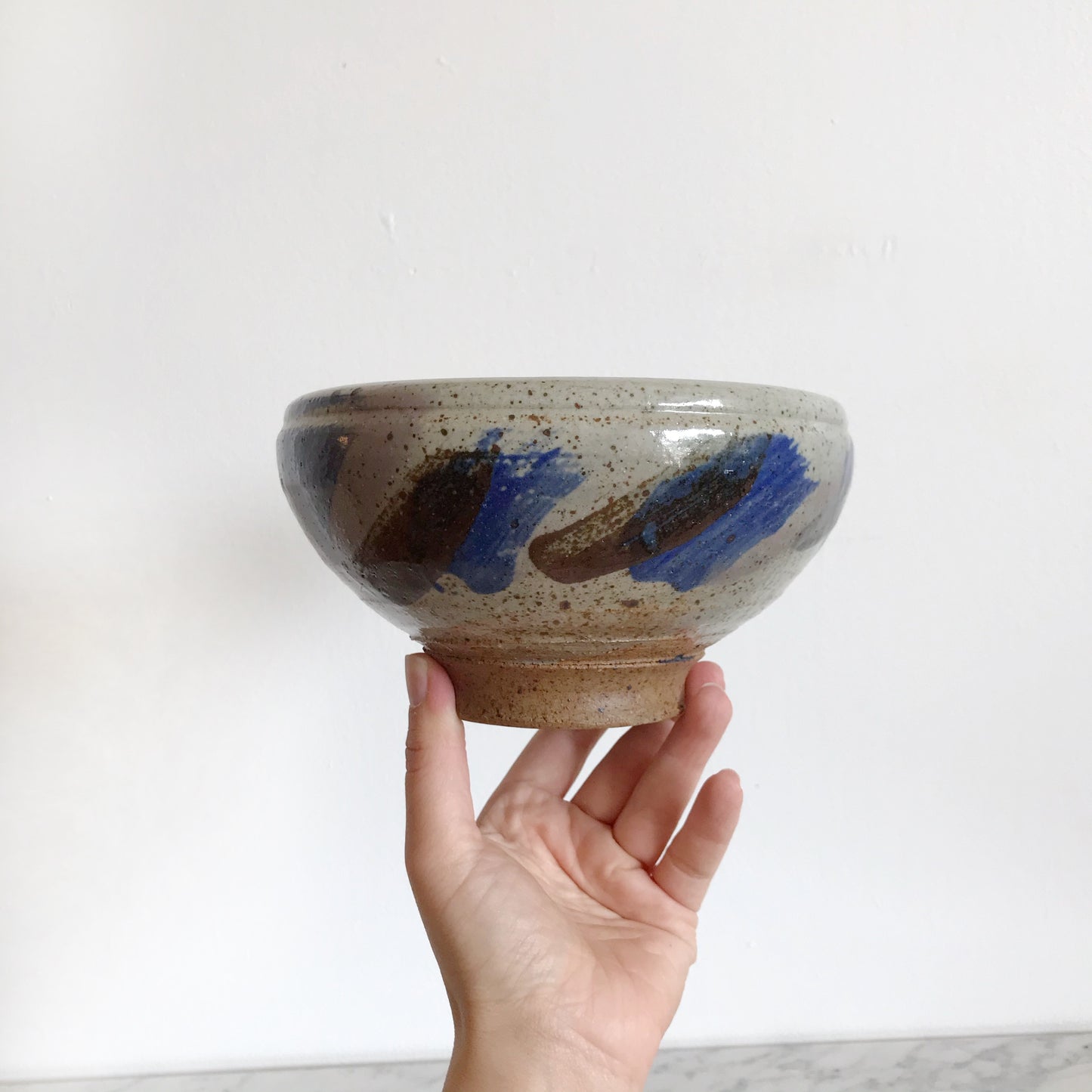 Vintage Painterly Pottery Bowl, Robert Jewett