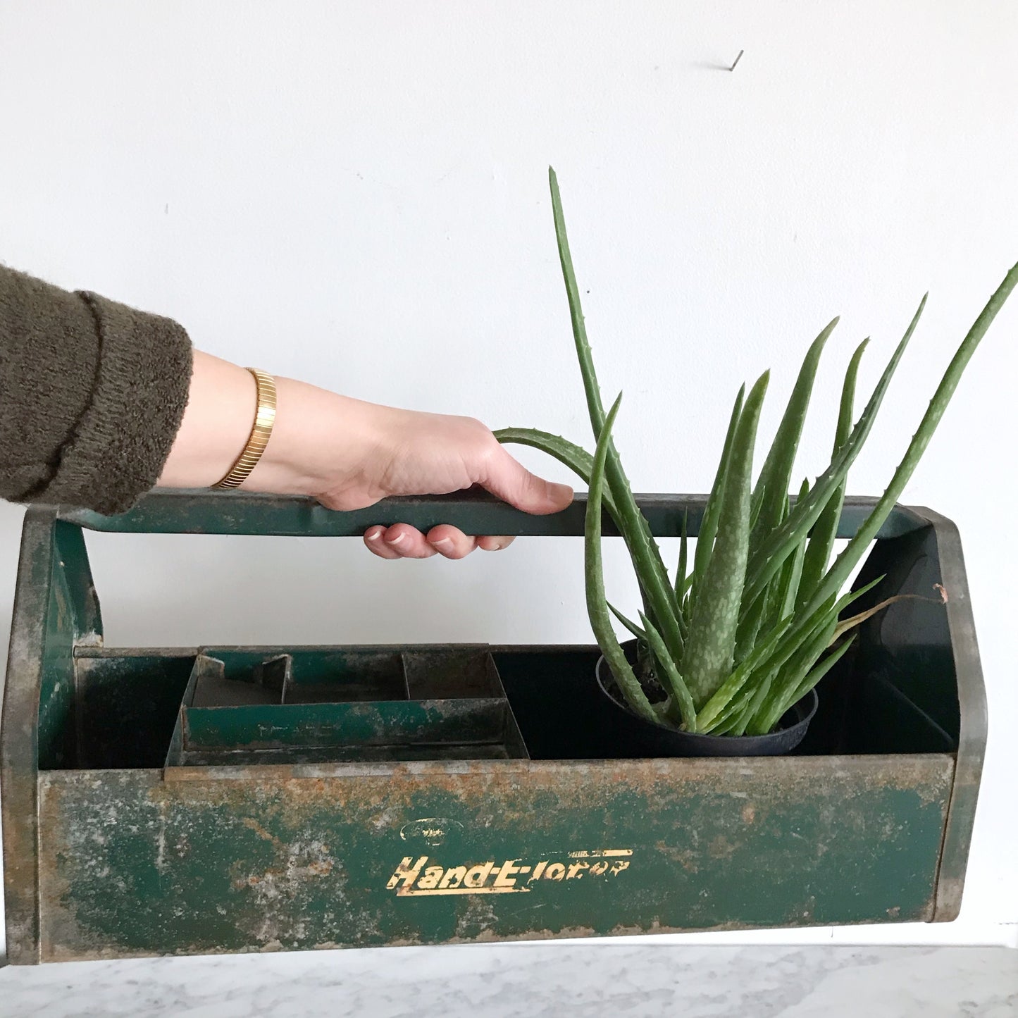 Vintage Industrial Metal Toolbox