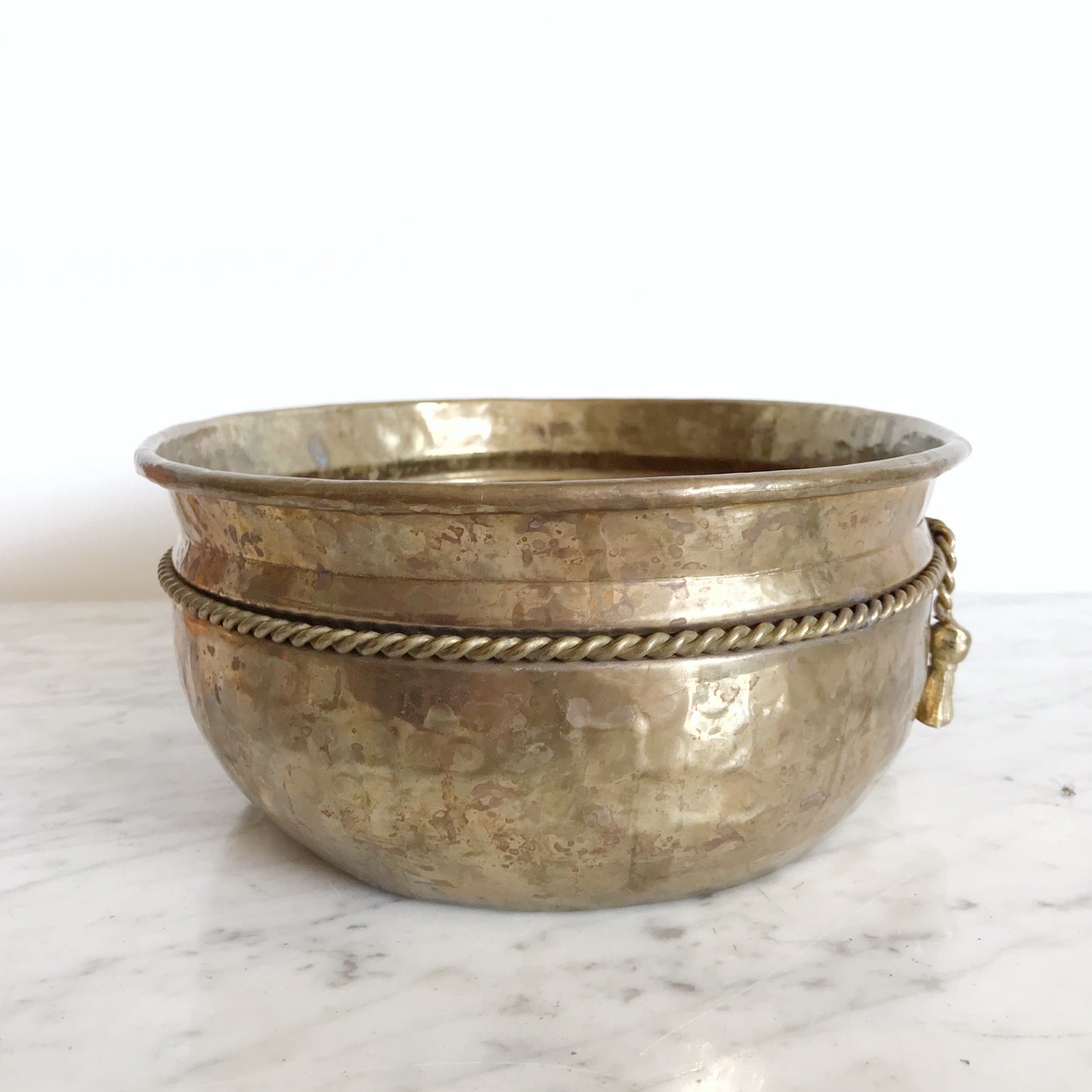 XL Vintage Brass Planter