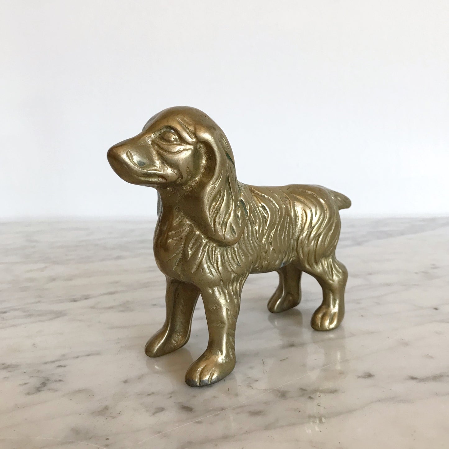 Vintage Brass Spaniel / Dog