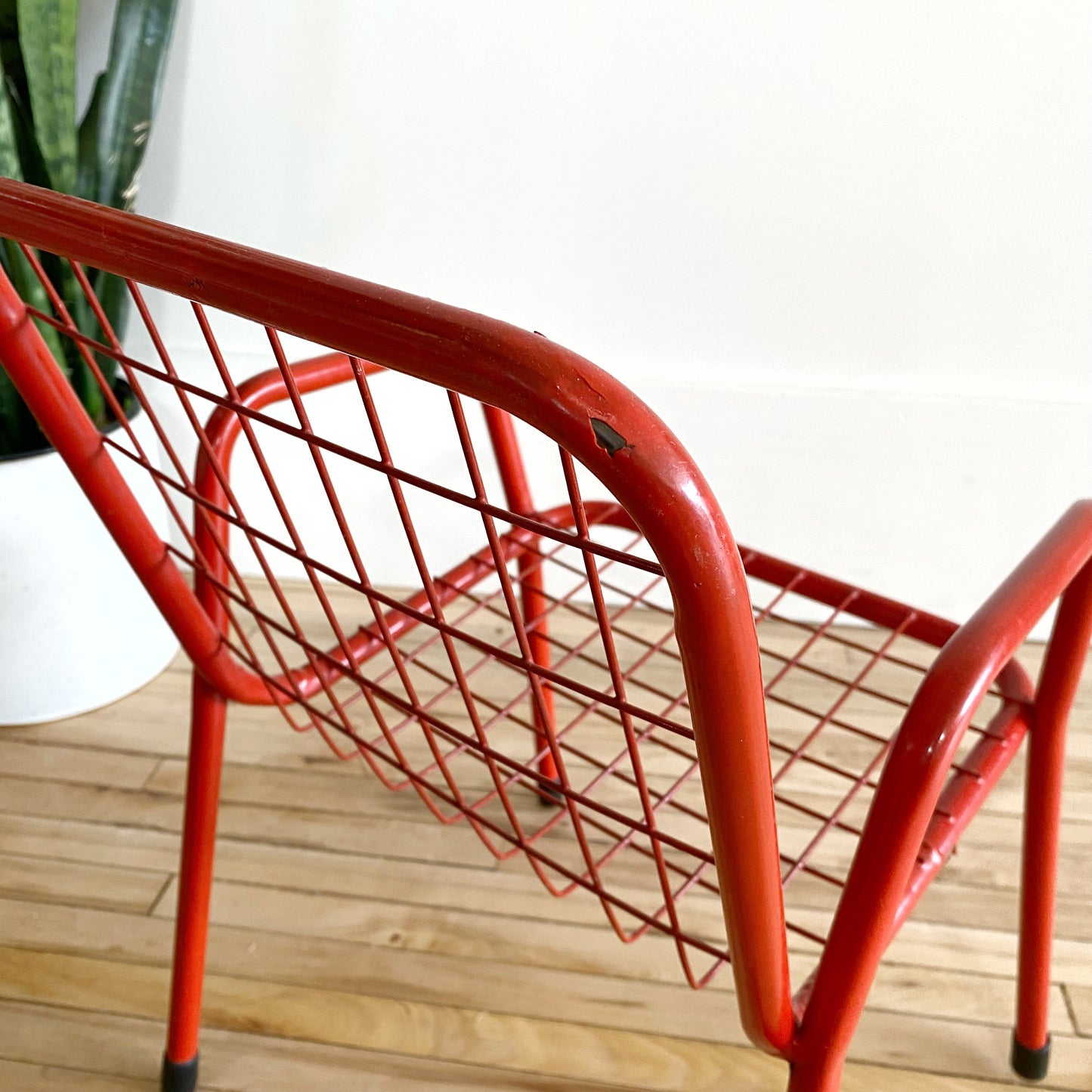 Child’s Vintage Red Metal Chair