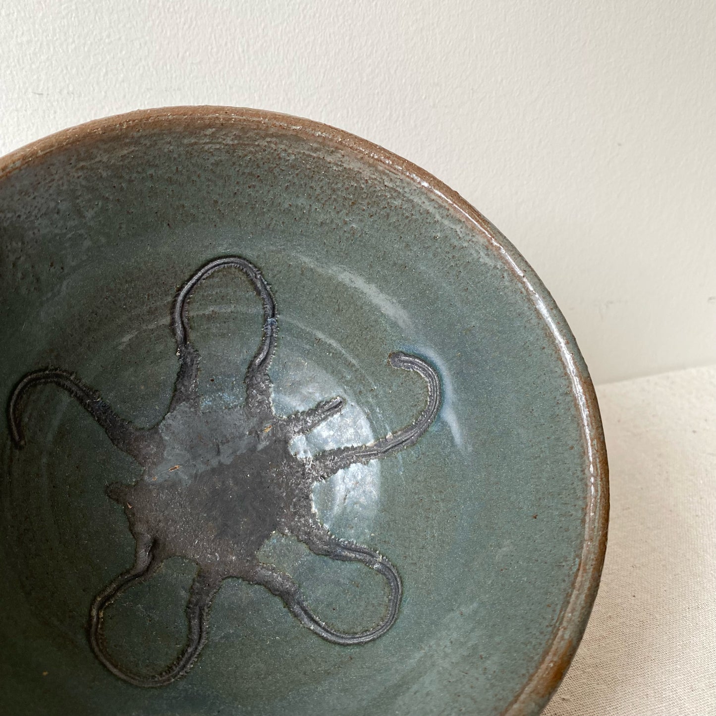 Vintage Glazed Terra Cotta Bowl / Planter