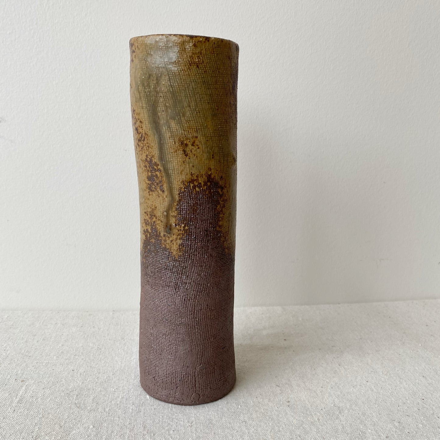 Vintage Cylindrical Studio Pottery Vase