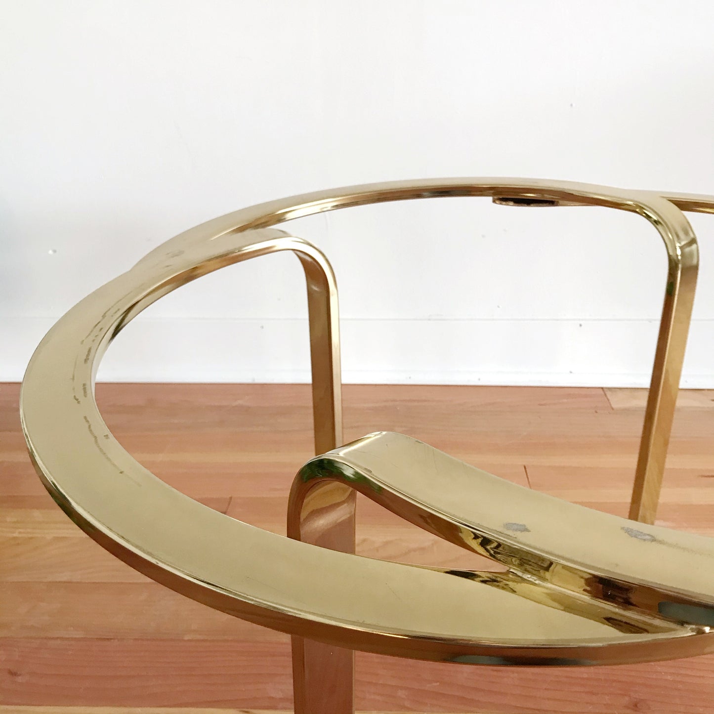 Vintage Glass and Brass Knot Coffee Table