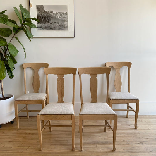 S/4 Antique Oak Dining Chairs