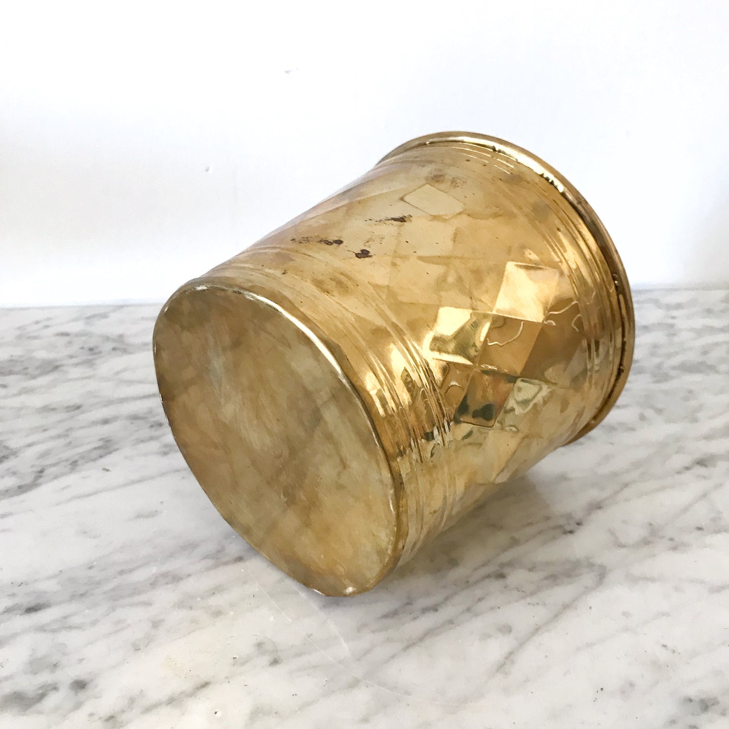 Vintage Brass Planter, Diamond