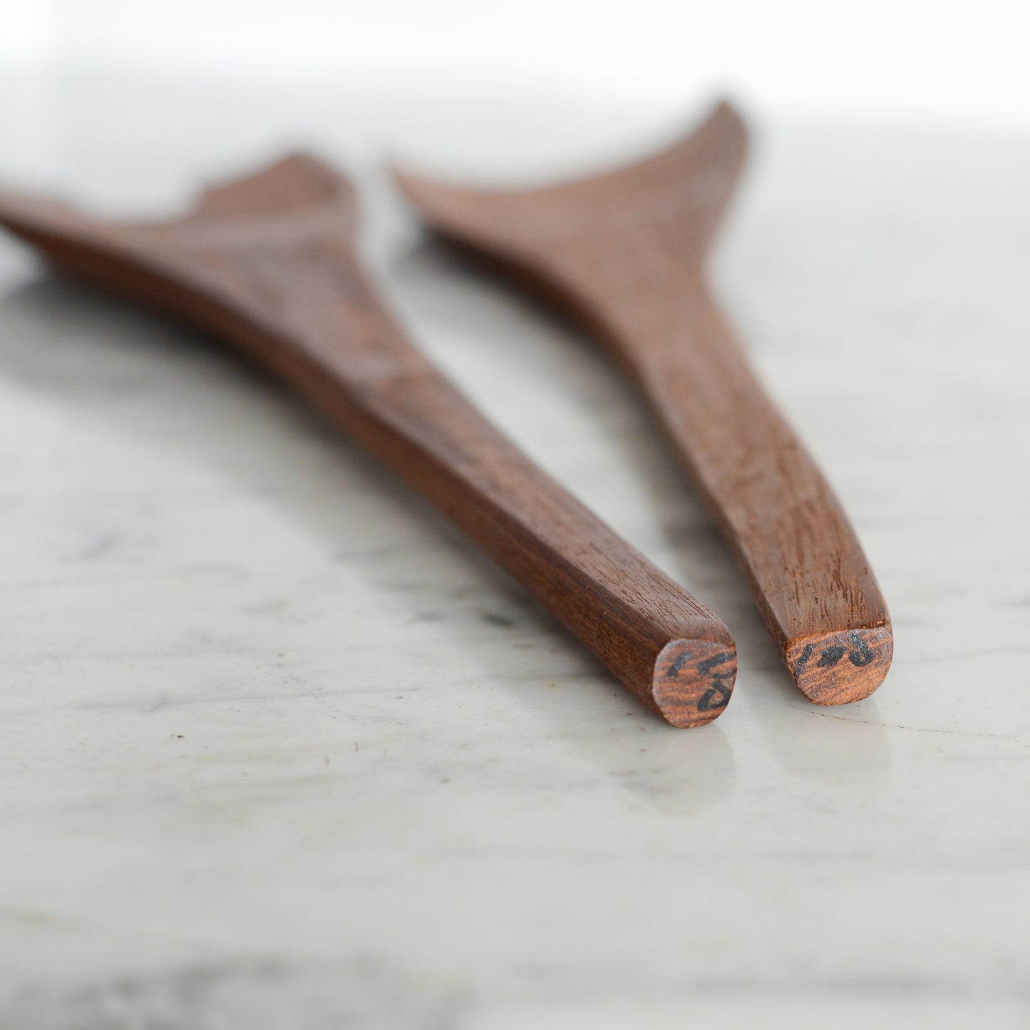 Pair of Wood MCM Serving Utensills