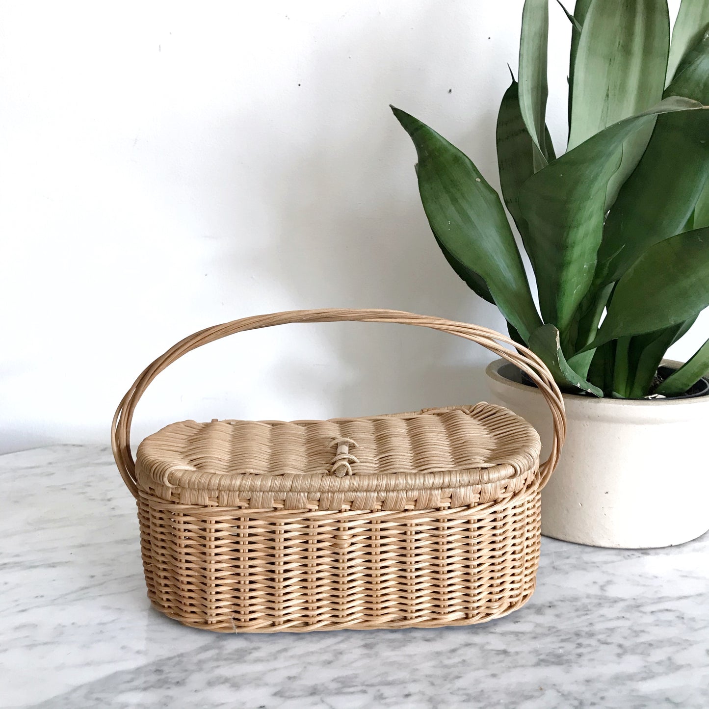 Vintage Locking Wicker Basket Purse