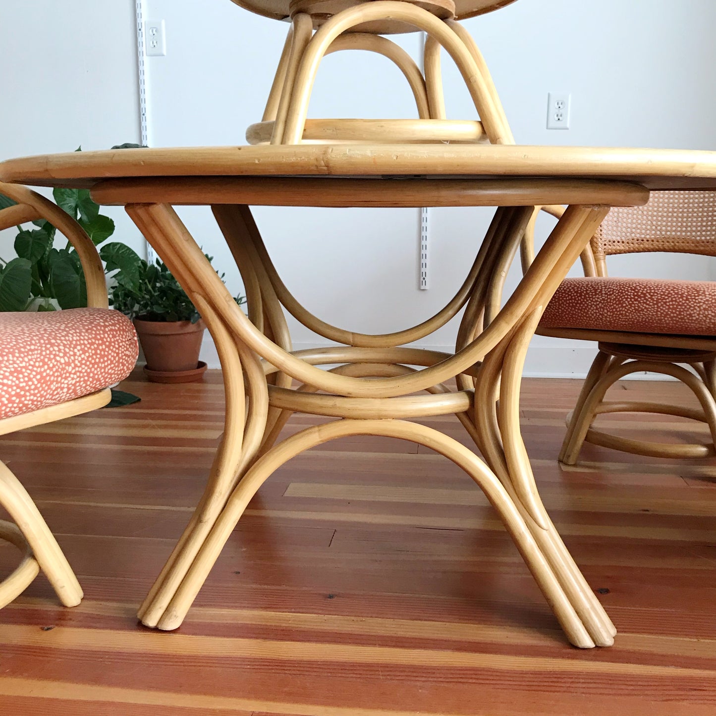 1960's Brown Jordan Rattan Dining Set, 5-pieces