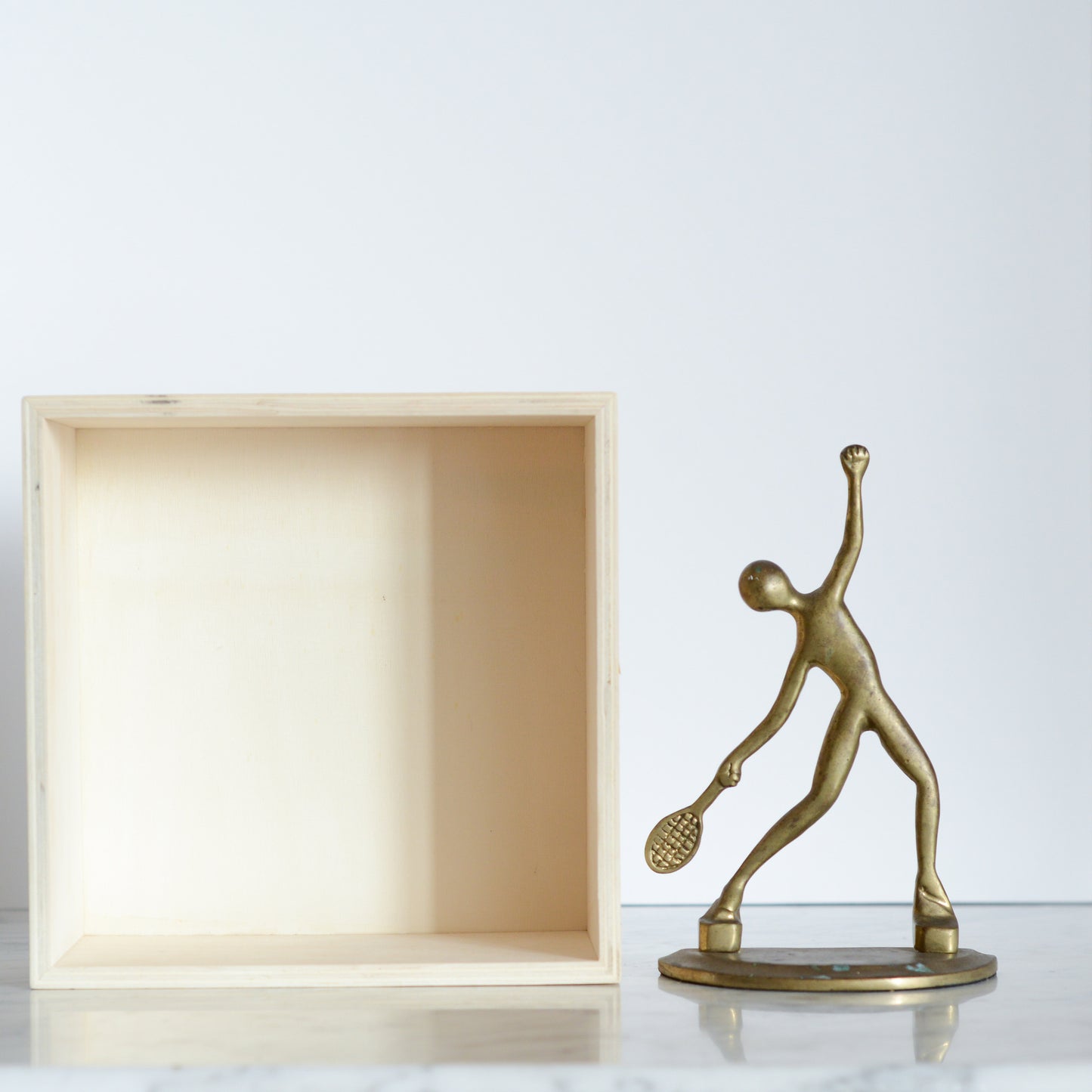 Vintage Brass Tennis Bookends