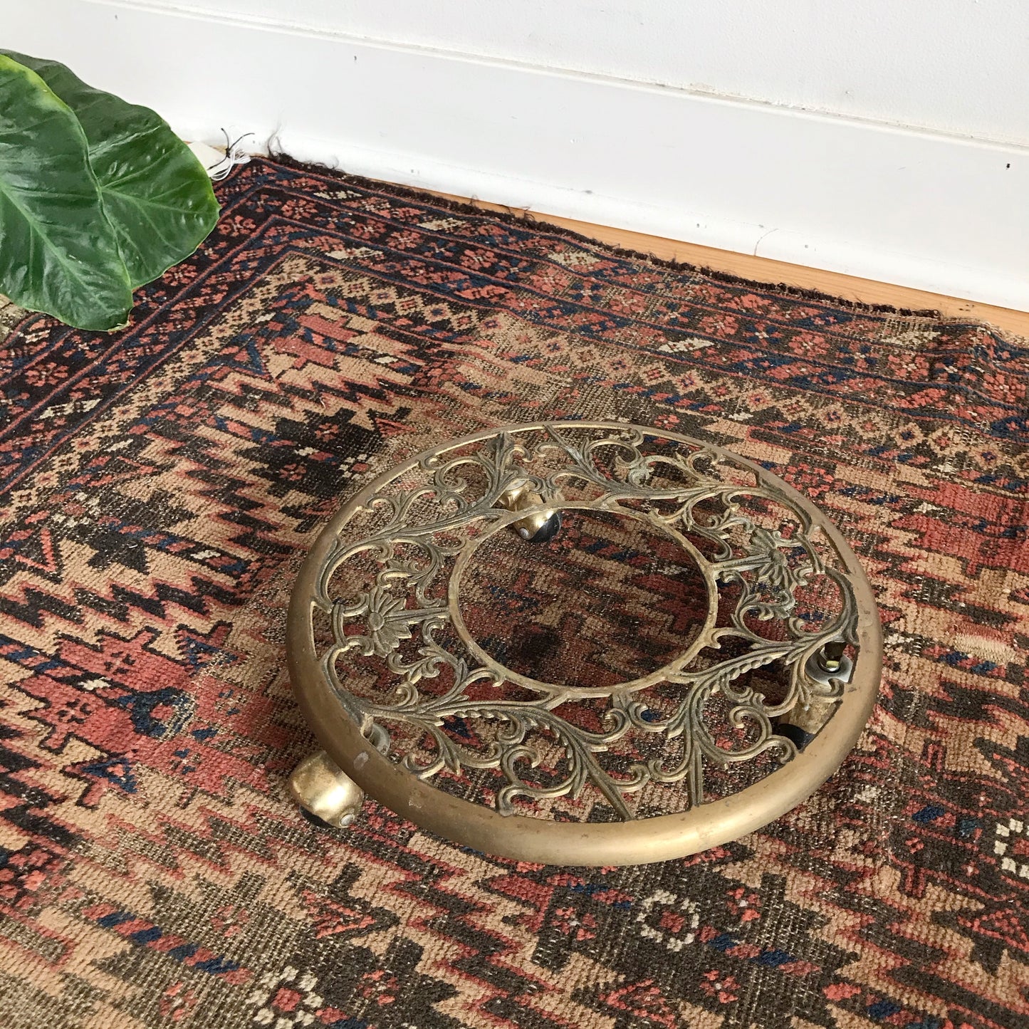 Vintage Decorative Plant Stand on Casters