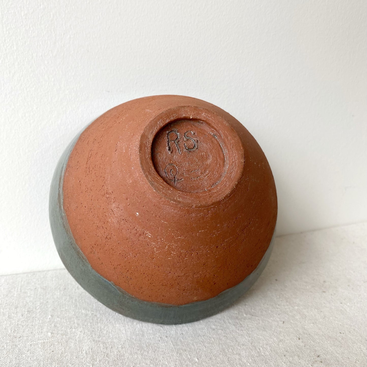 Vintage Glazed Terra Cotta Bowl / Planter