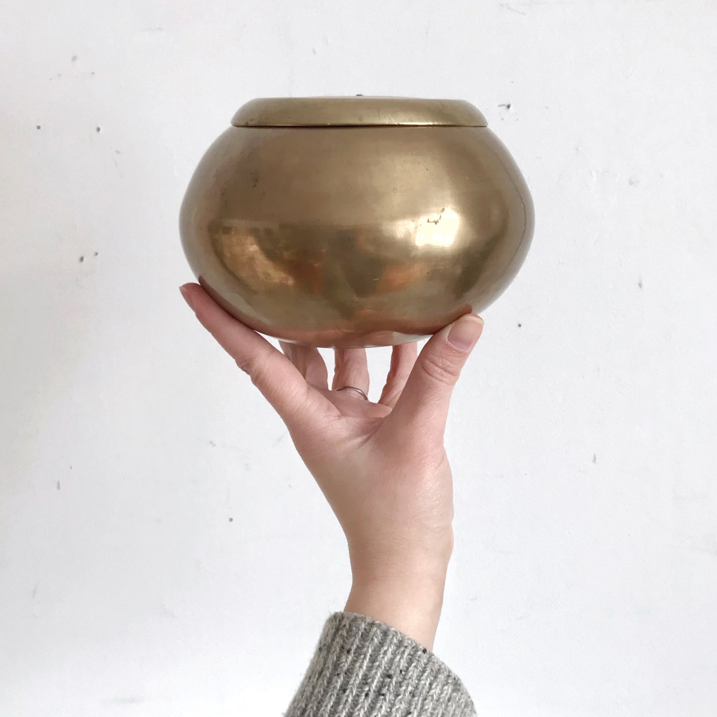 Heavy Vintage Brass Container