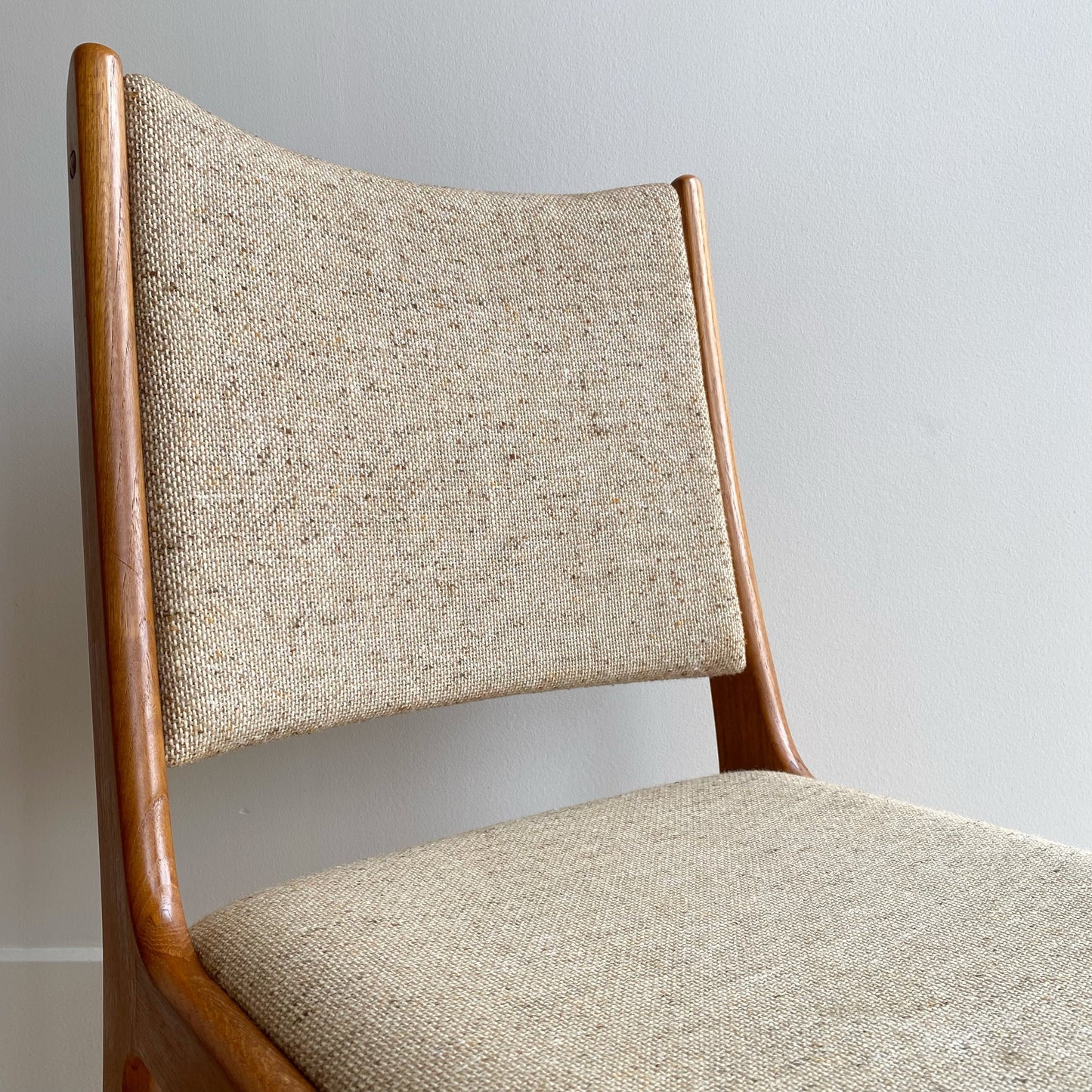 Set of 4 Vintage Upholstered Teak Dining Chairs