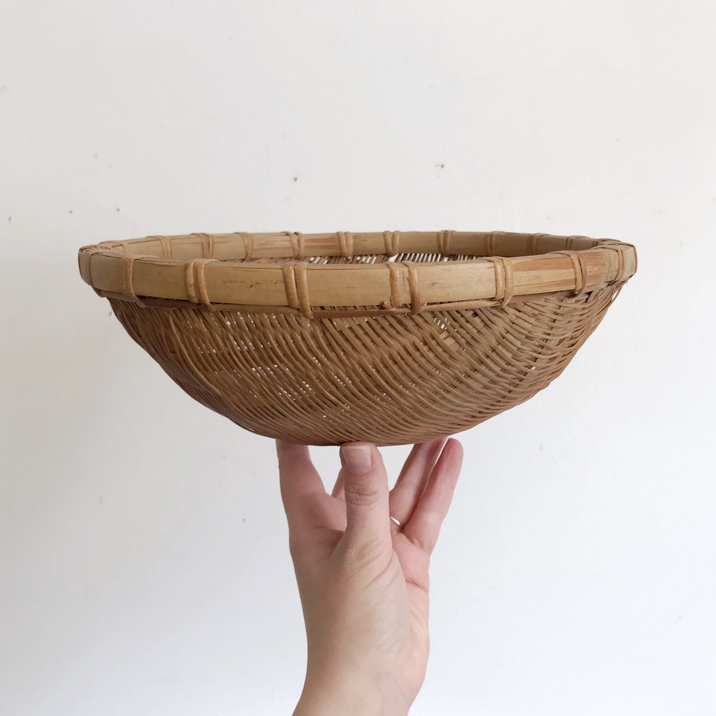 Pair of Vintage Wicker Basket Bowls