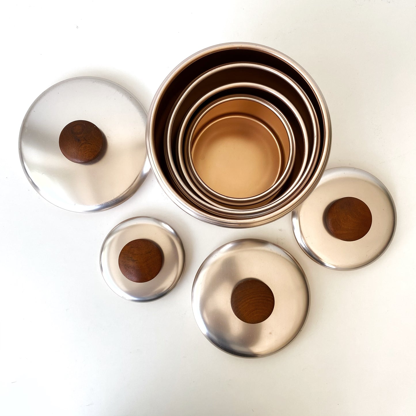 Set of Vintage 1950's Aluminum Kitchen Canister Set