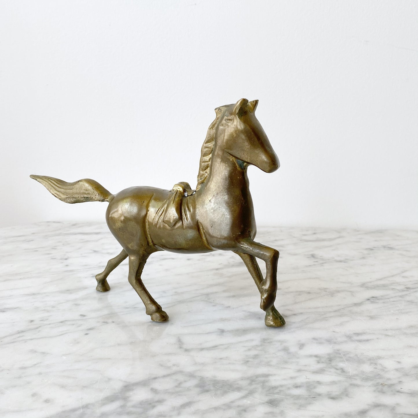 Vintage Brass Horse Statue