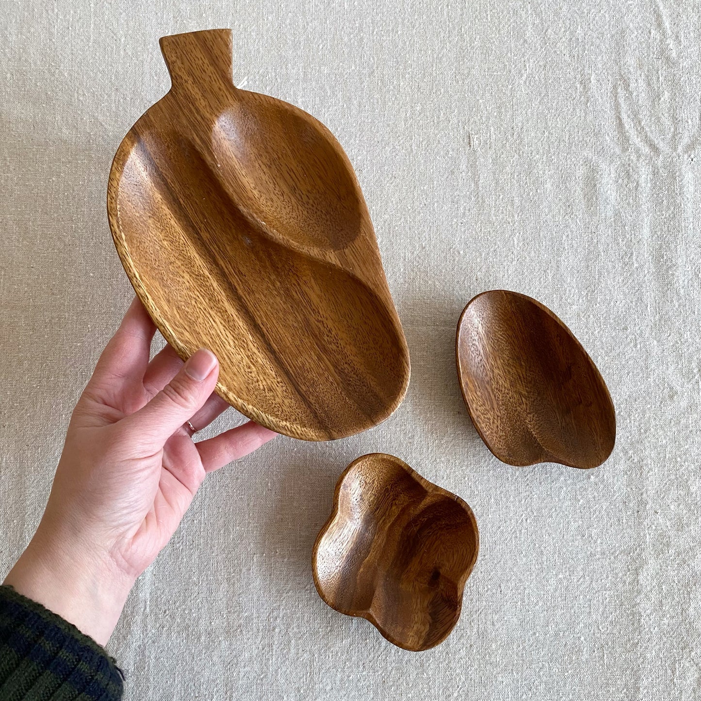 Set of Vintage Carved Dishes