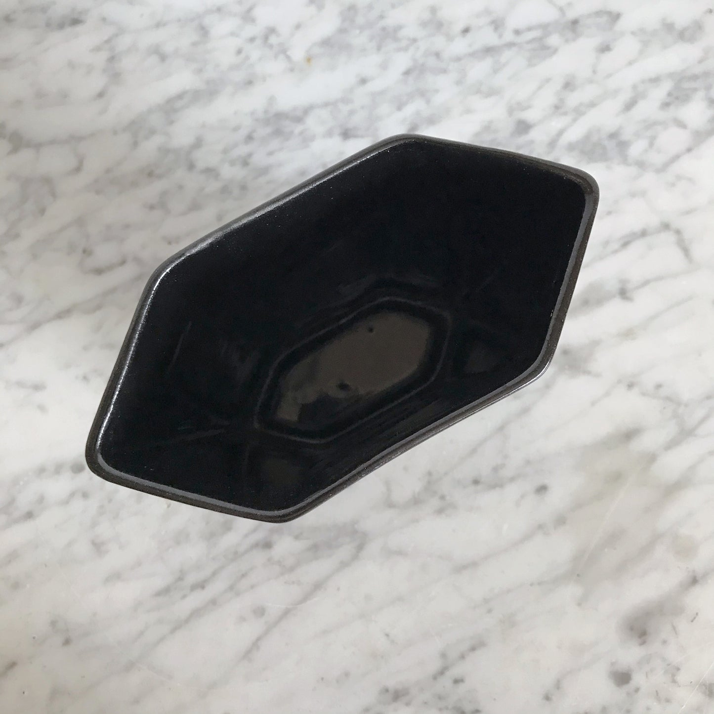 Vintage Geometric Black Ceramic Vase