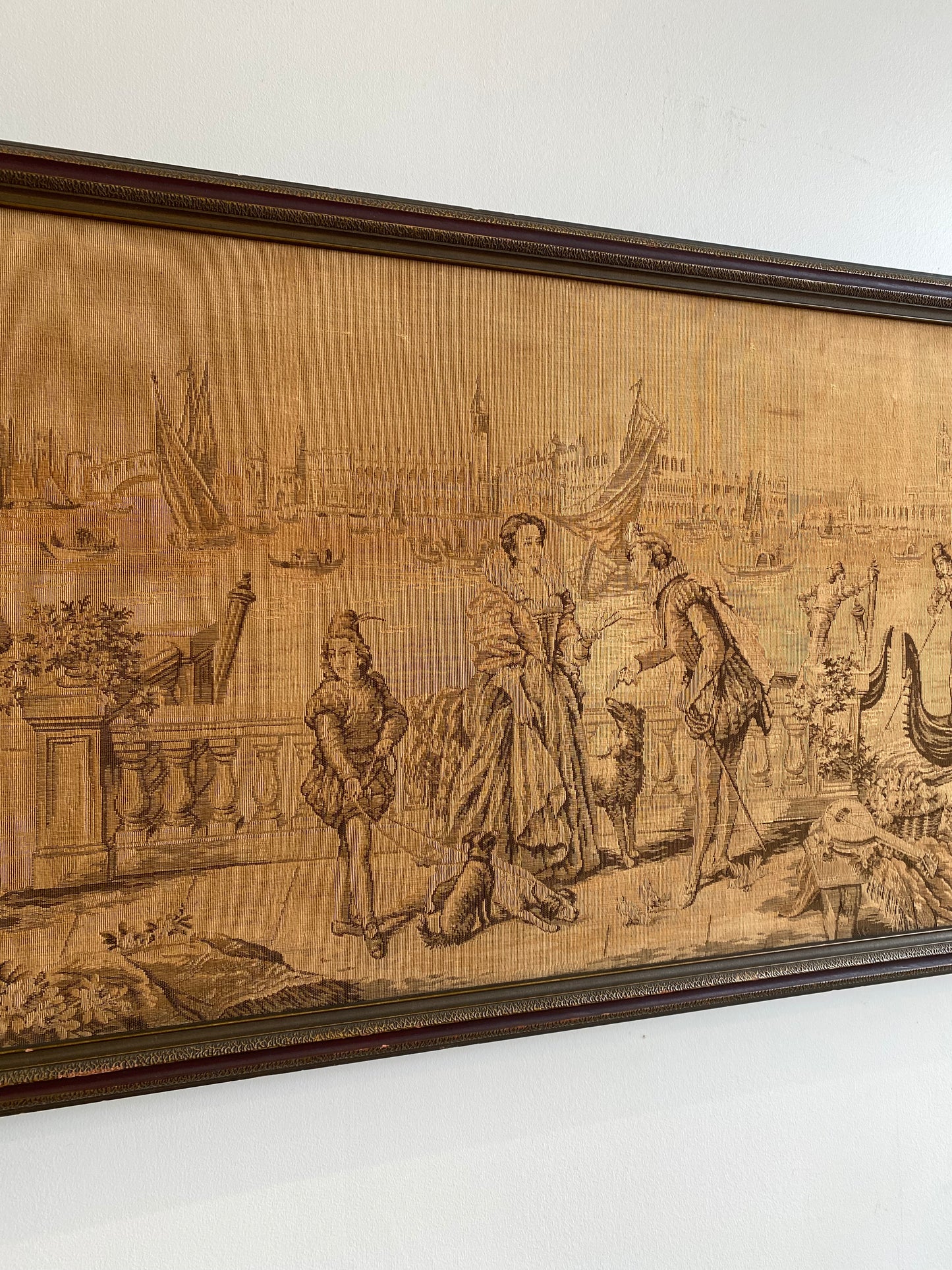 Framed Antique French Tapestry (21.5" x 10")