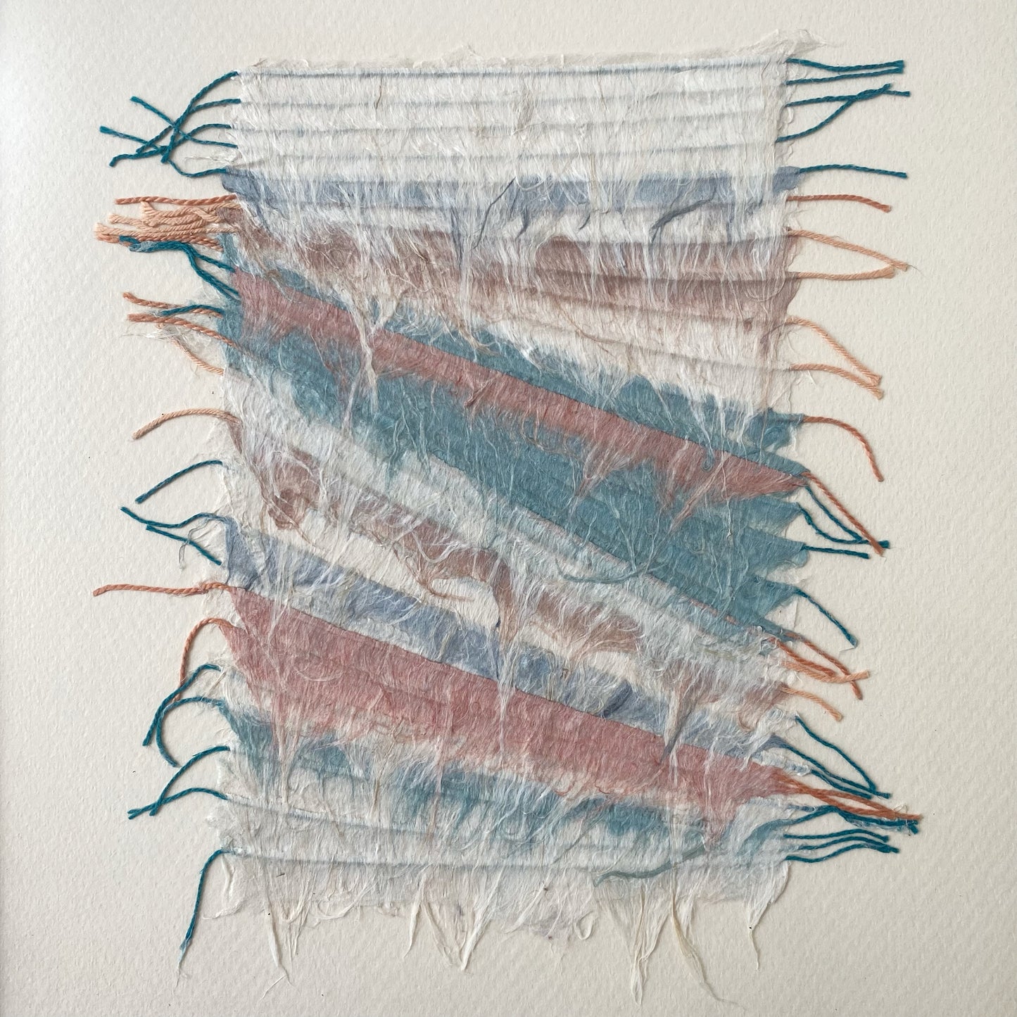 Vintage Framed Fiber Art Piece, 11 x 14