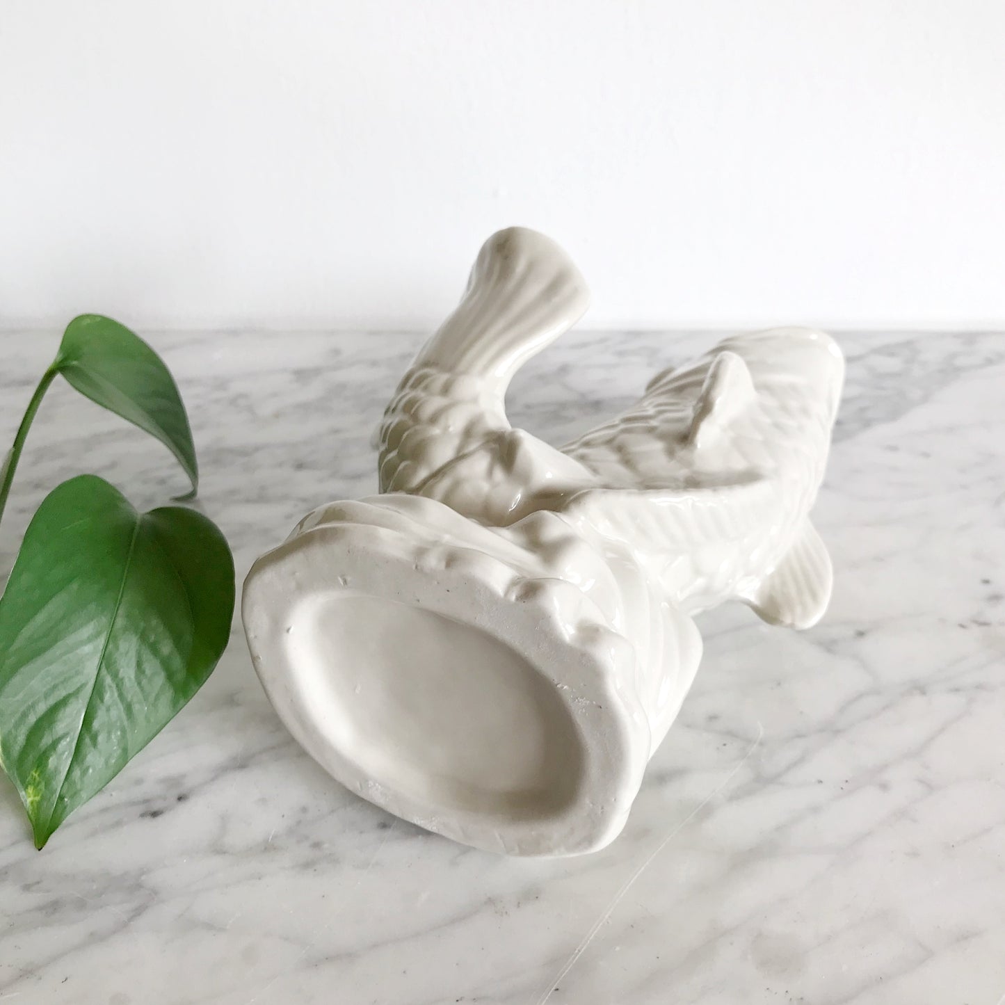 White Ceramic Fish Vase