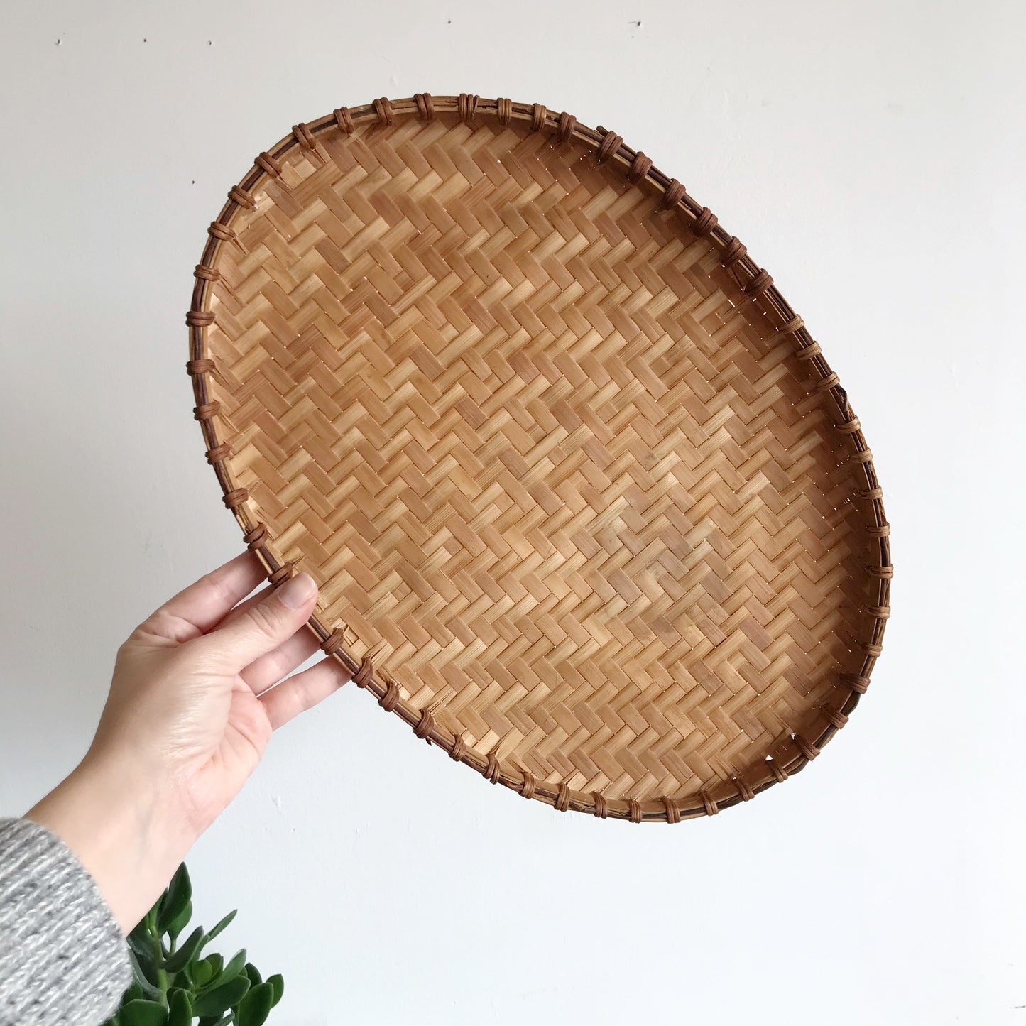 Vintage Oval Woven Tray