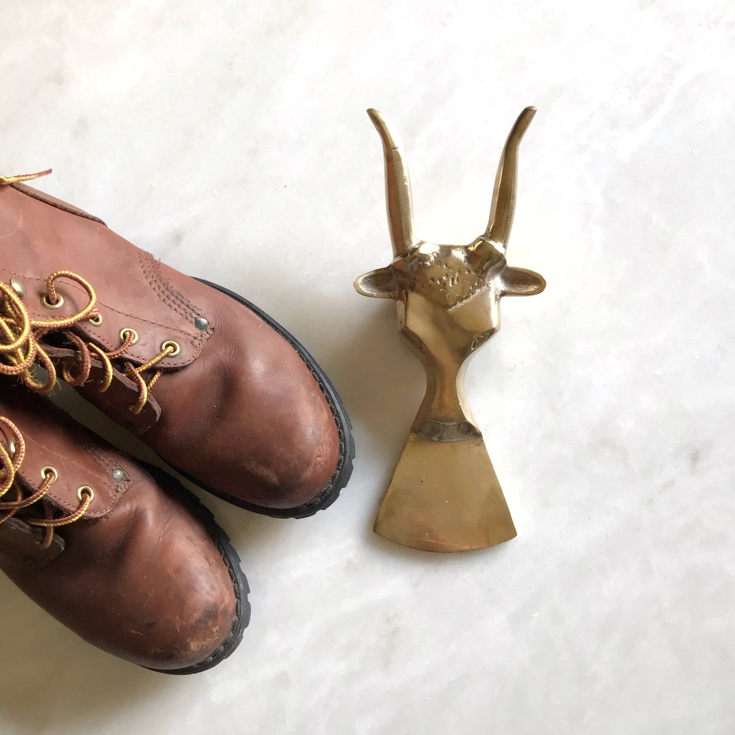 Vintage Brass Bull Bootjack / Boot Jack