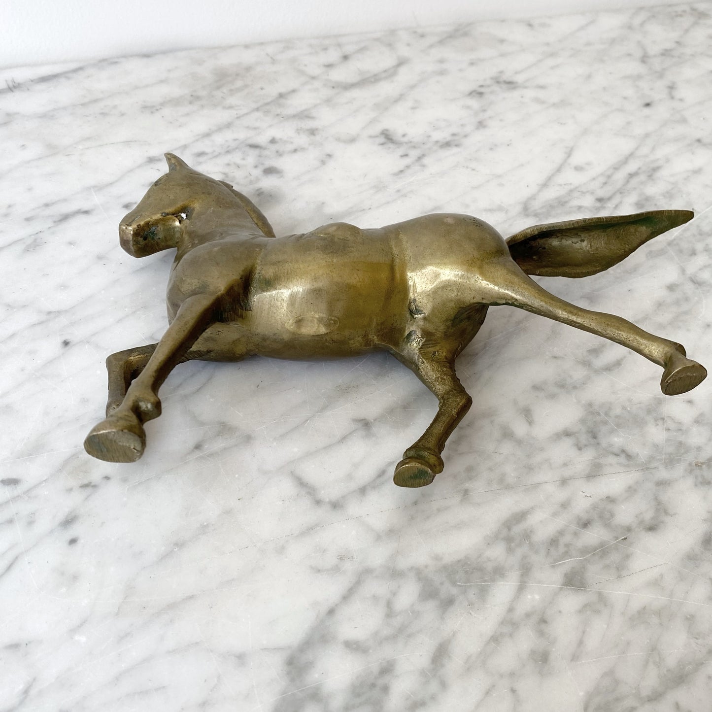 Vintage Brass Horse Statue