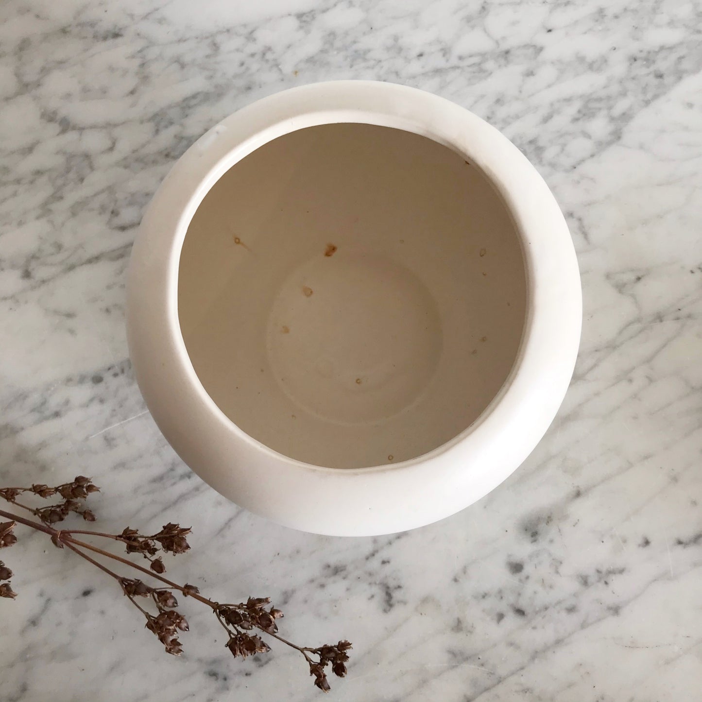 Large Vintage Ceramic Spherical Planter