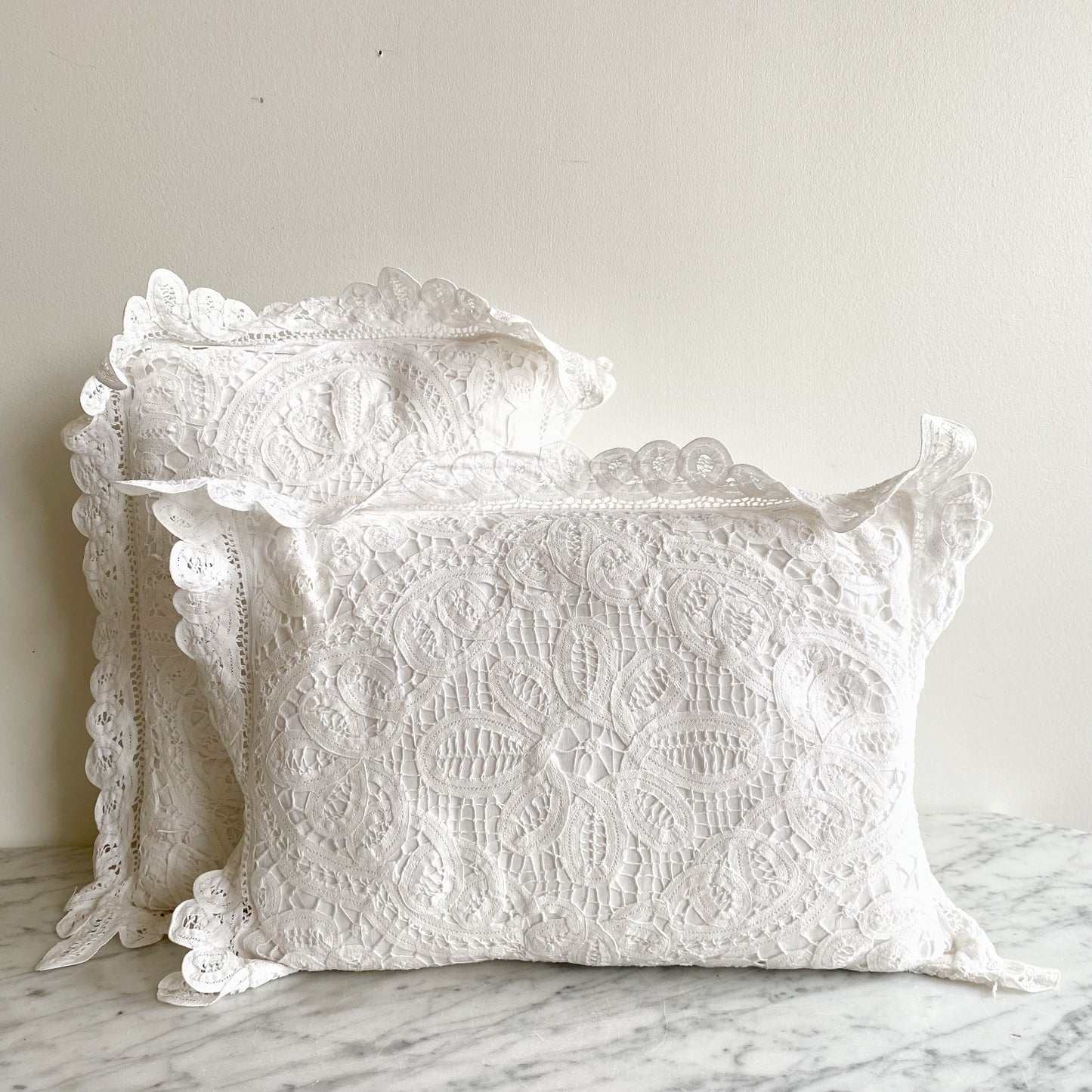 Vintage Crochet Lace Pillow, 11x14