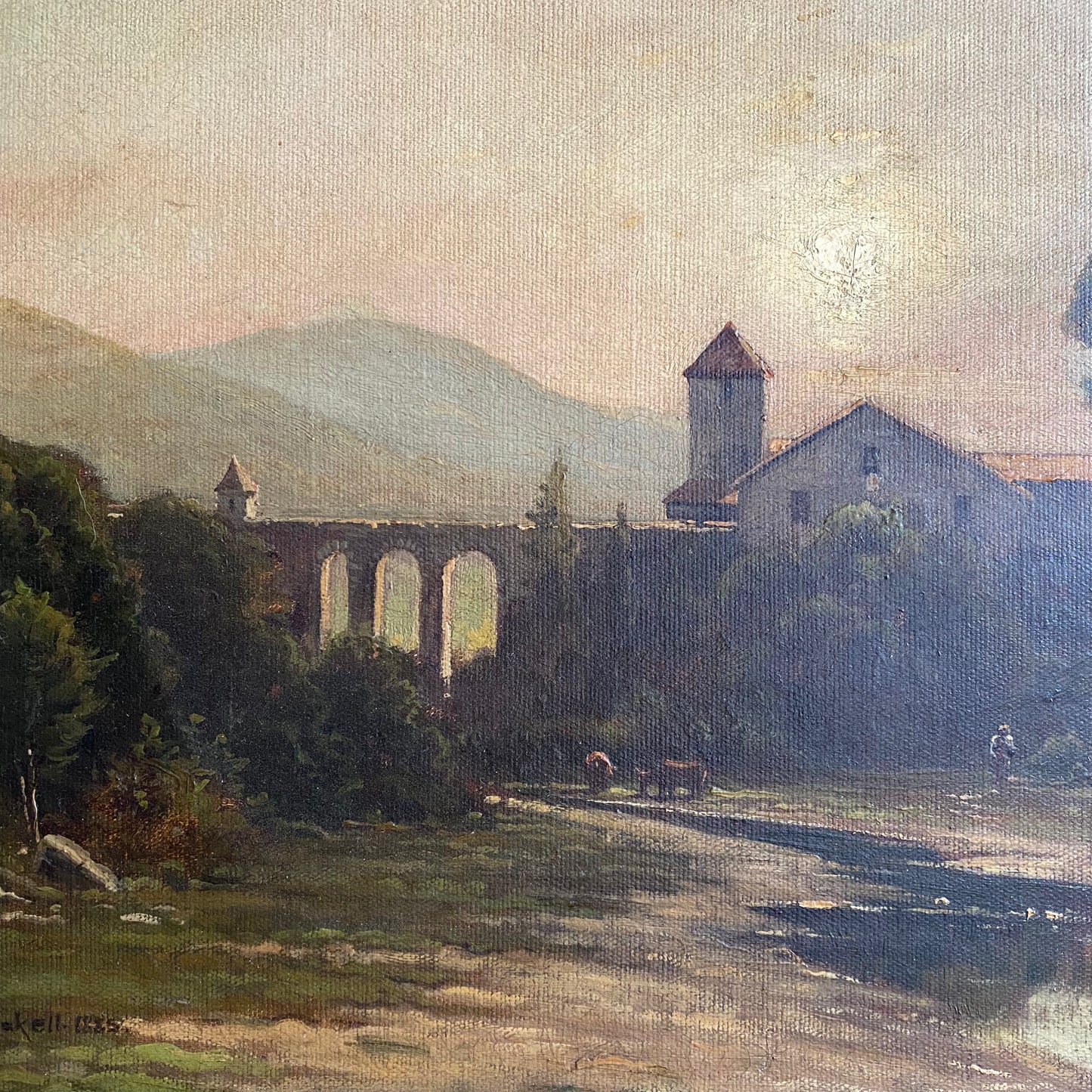 Original Antique Oil Painting, William Paskell, 1885