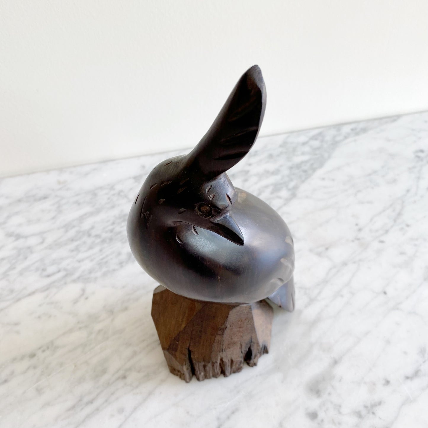 Large Vintage Ironwood Partridge Statue, 11.5”