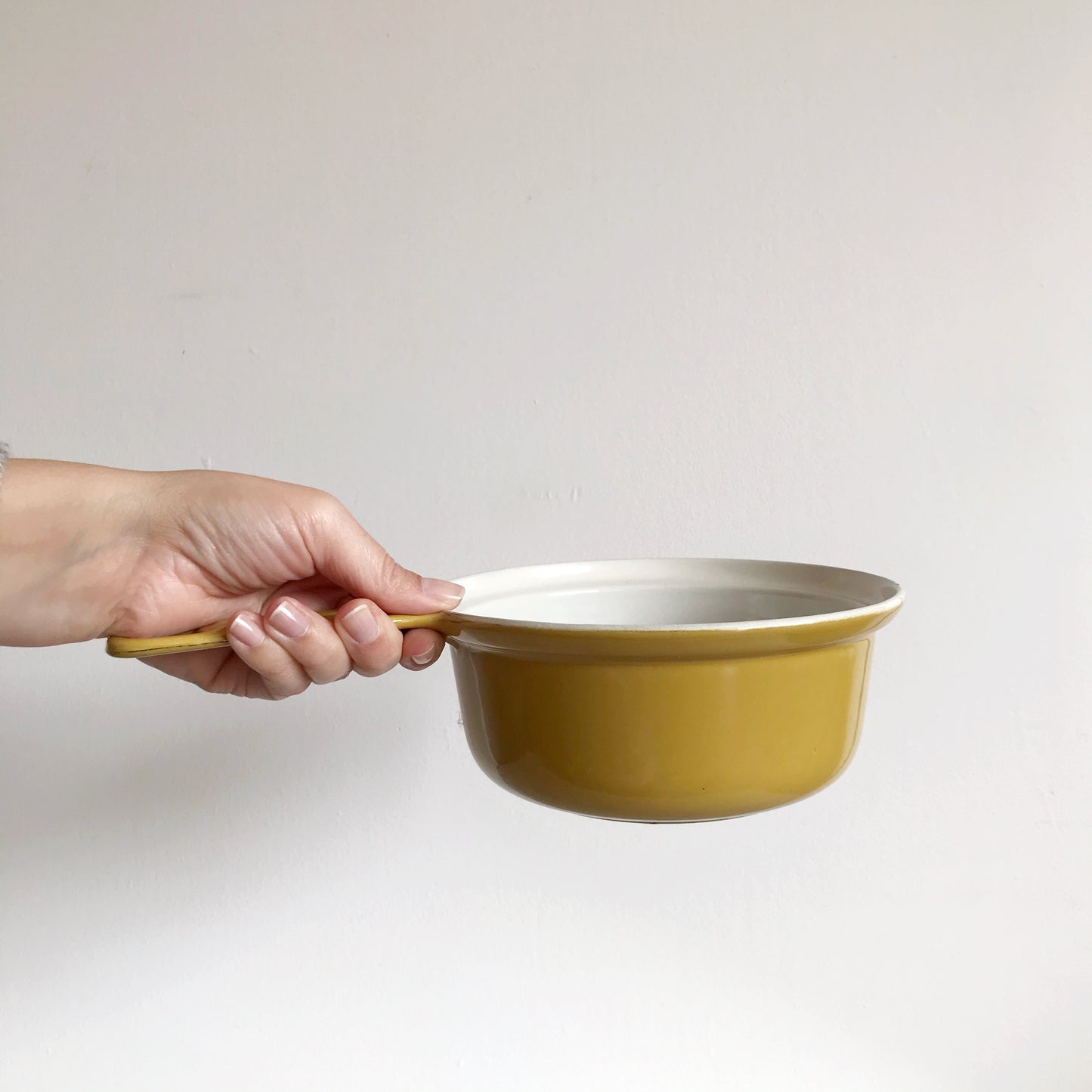 Vintage Cast Iron Yellow Enamel Saucepan, Belgium