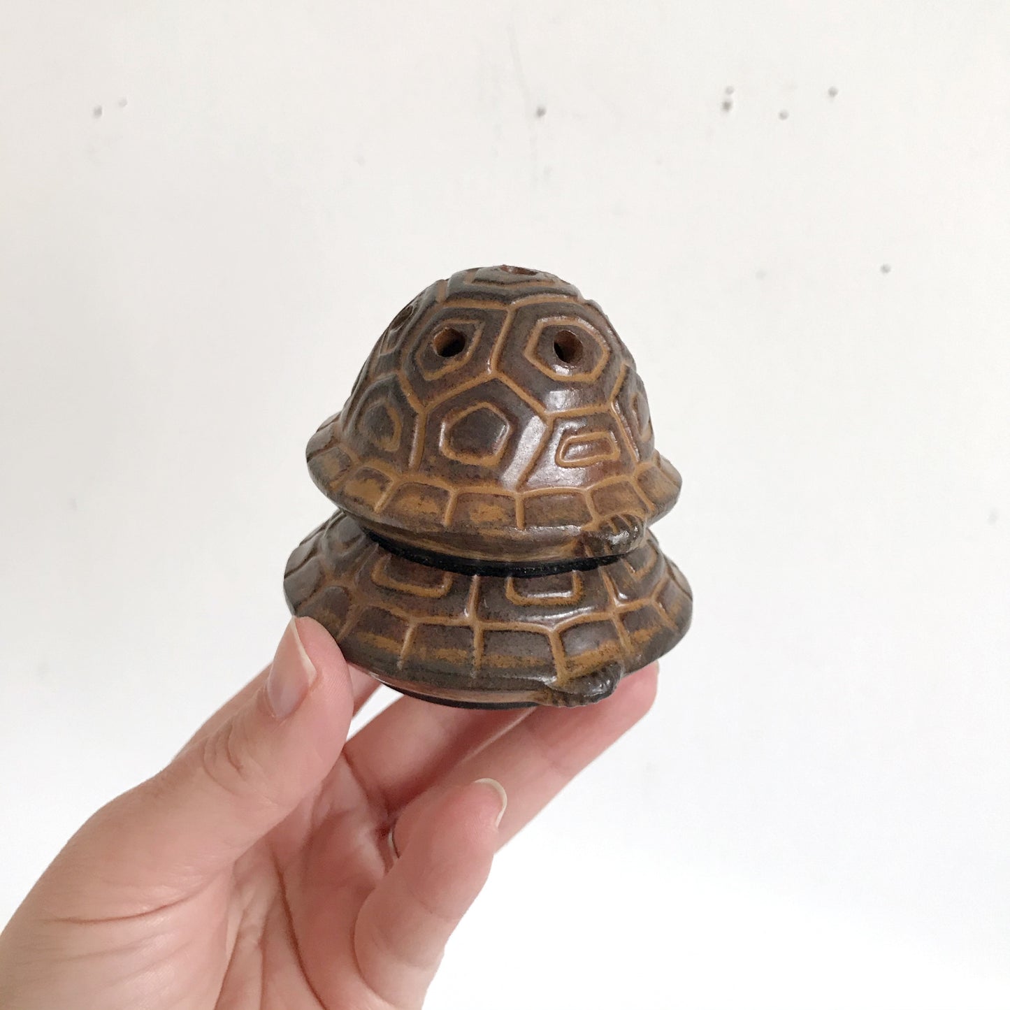 Vintage Ceramic Stacked Turtle Incense Burner