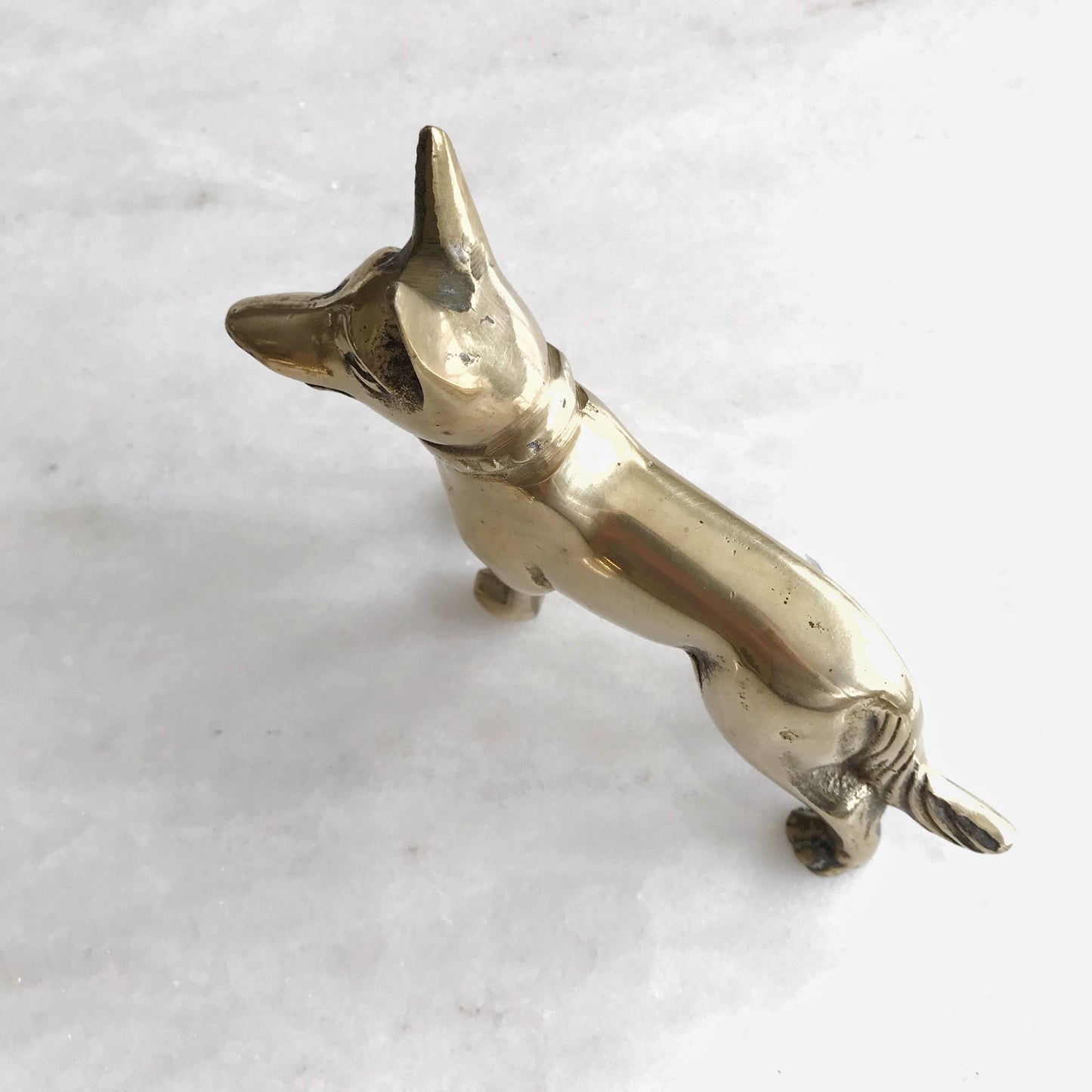 Vintage Brass Dog, German Shepherd