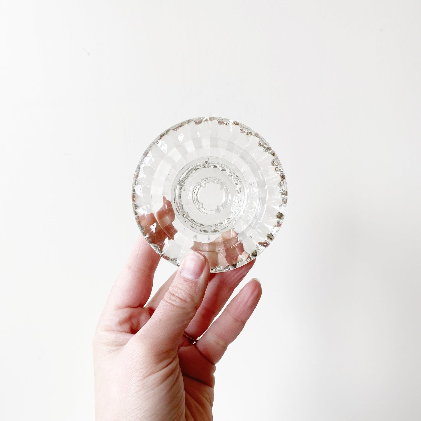 Vintage Crystal Candle Holder Pair