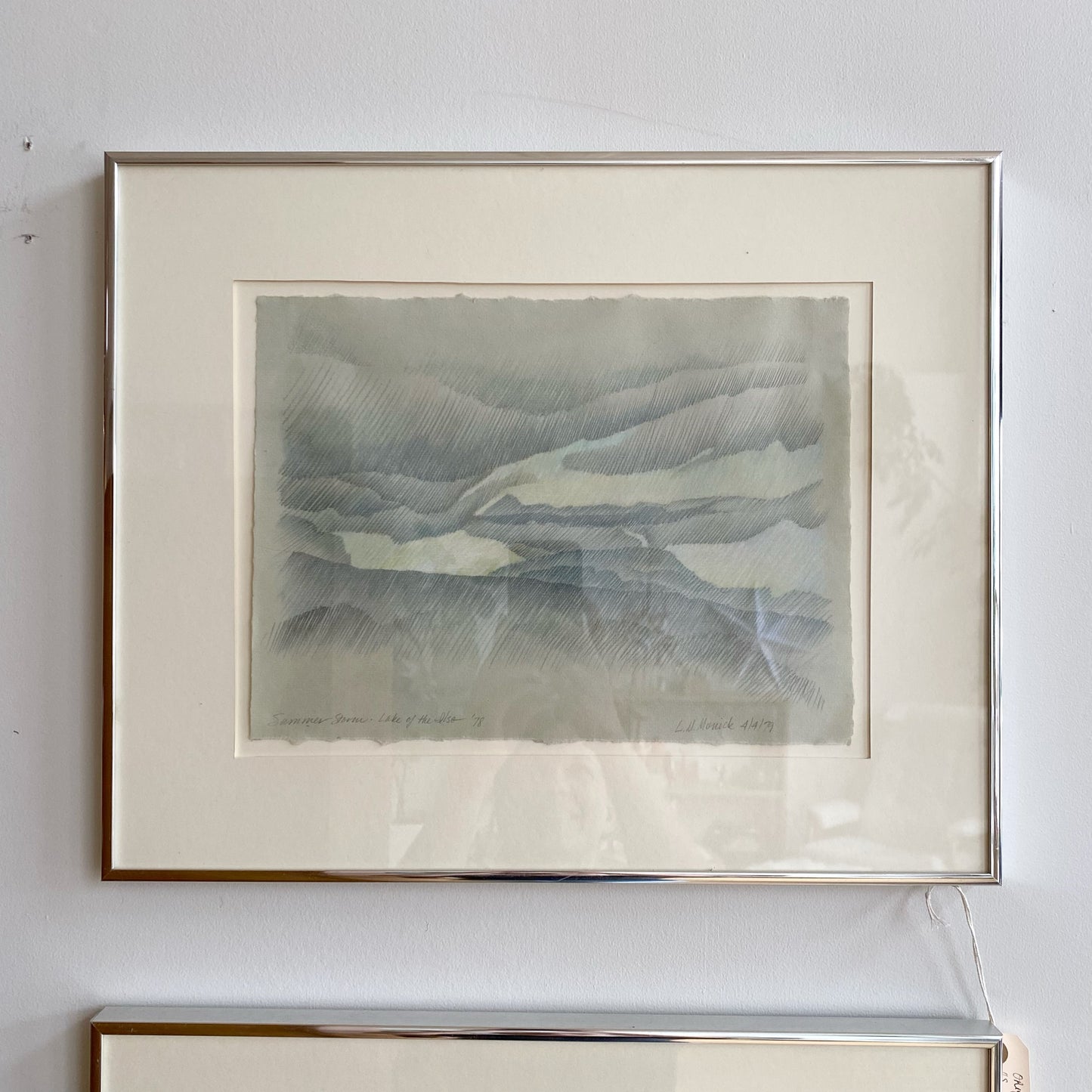 Vintage Original Drawing “Summer Storm Lake Of The Isle“