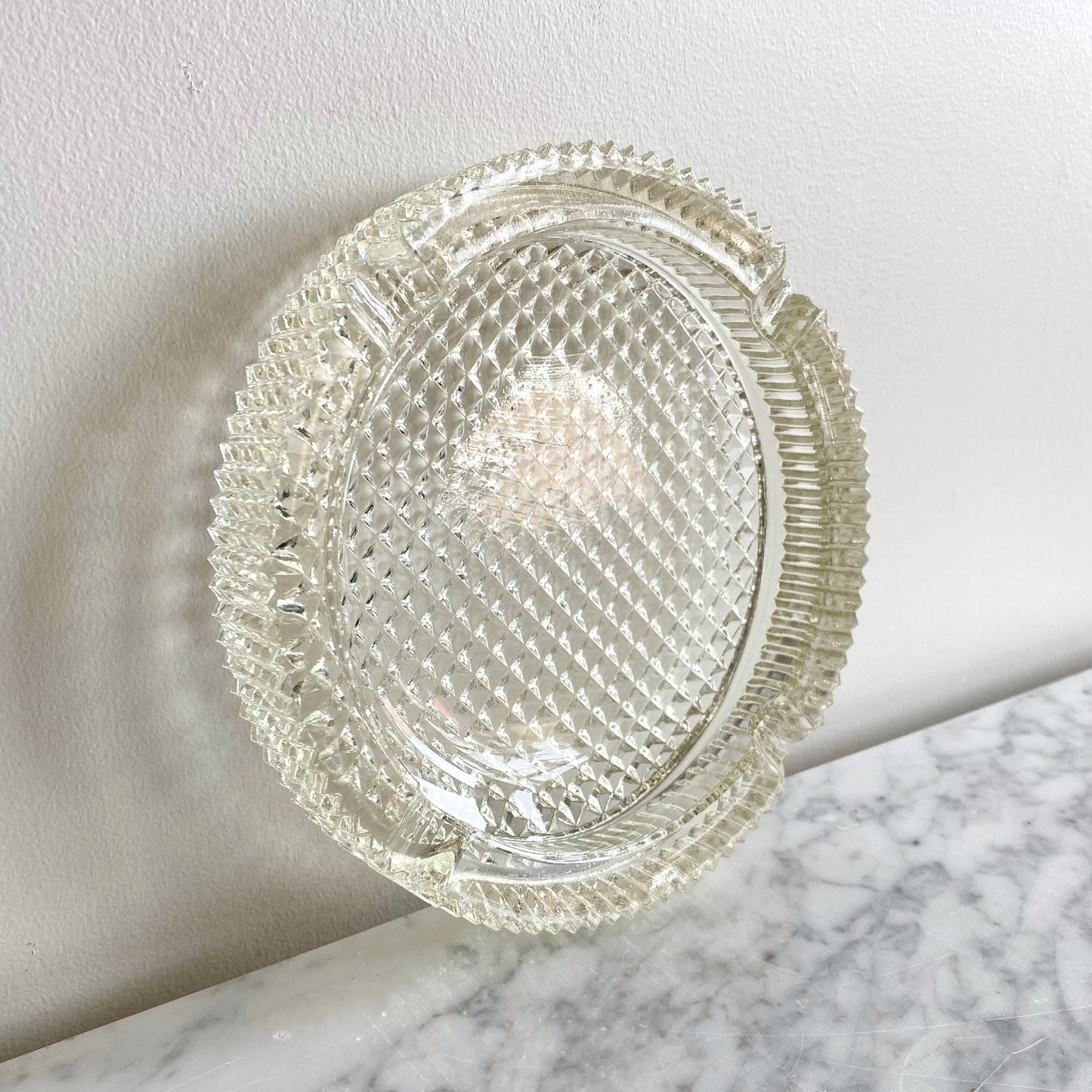 XL Vintage Glam Deco Glass Ashtray